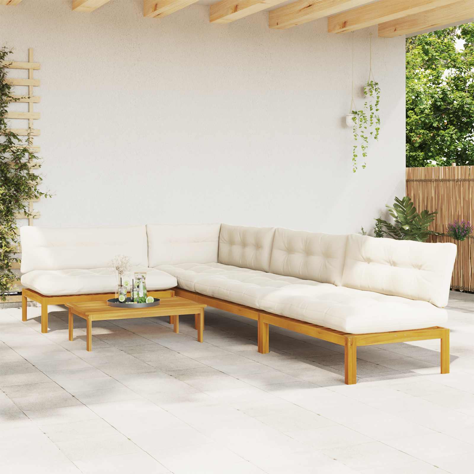 5 Stuk Garden Pallet Sofa Units Massief Acaciahout Naturel image 4