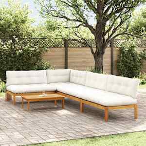 5 Kos Enote vrtne pallet sedeža Masiven les akacije Naravna