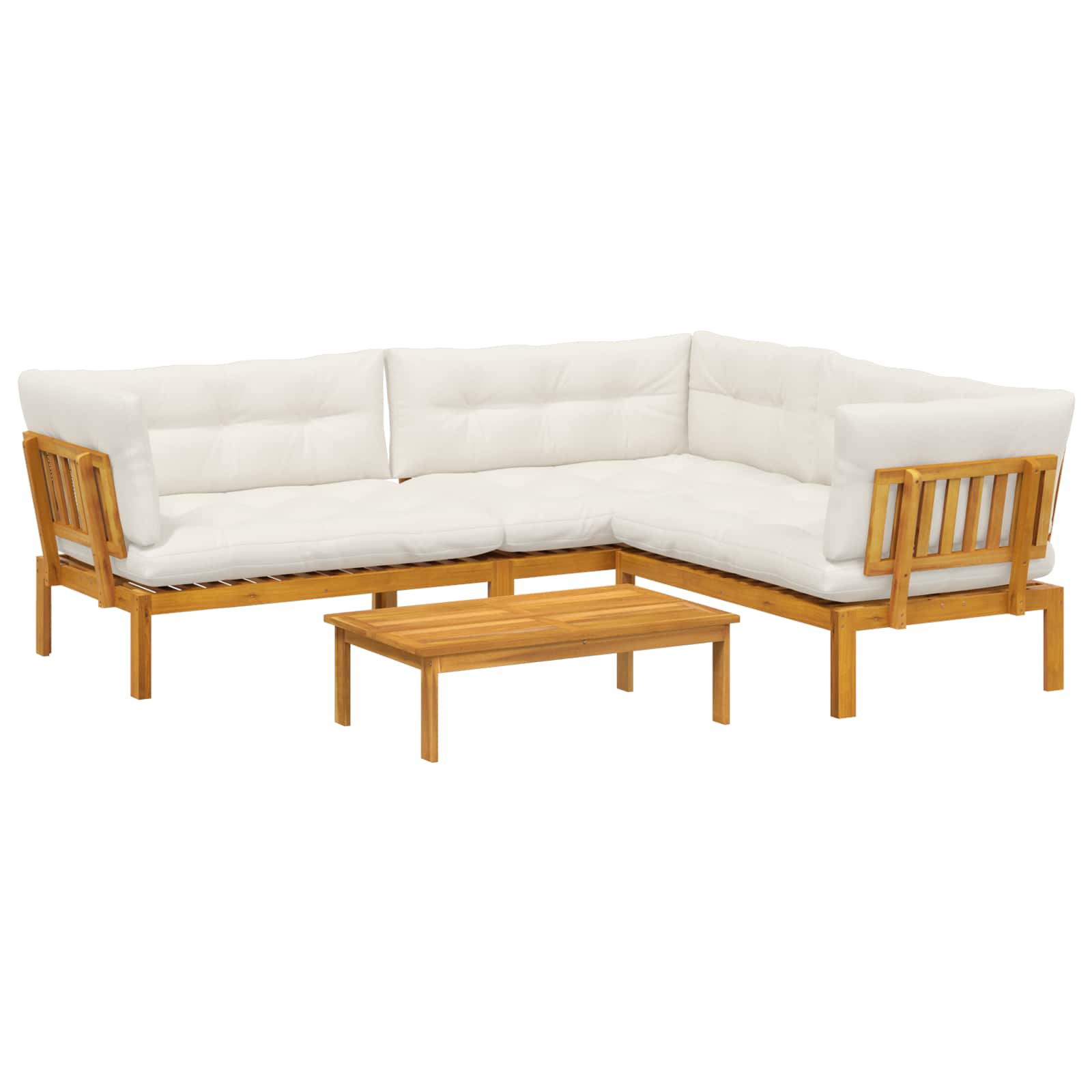 4 Stuk Garden Pallet Sofa Units Massief Acaciahout Naturel image 2