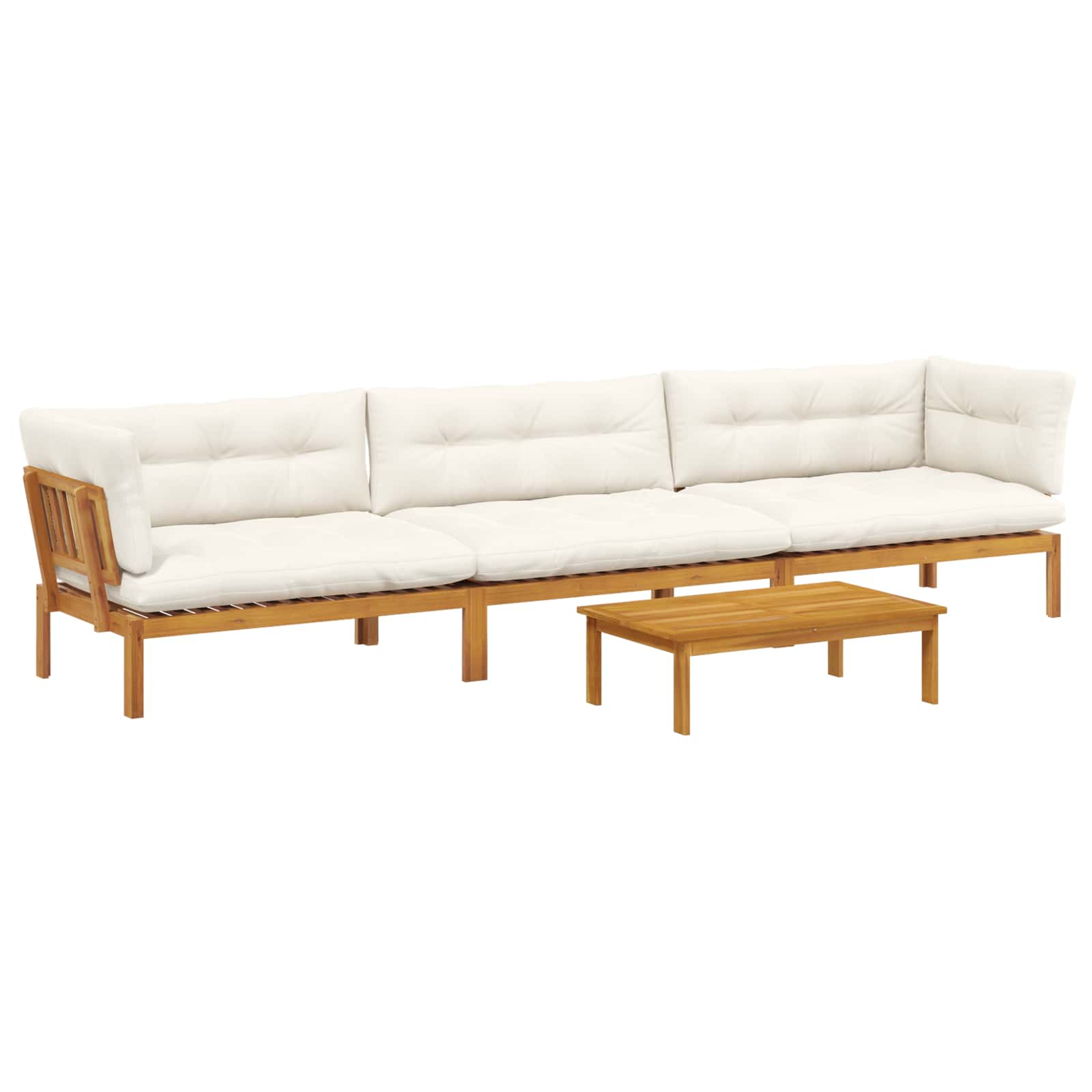 4 Stuk Garden Pallet Sofa Units Massief Acaciahout Naturel image 2