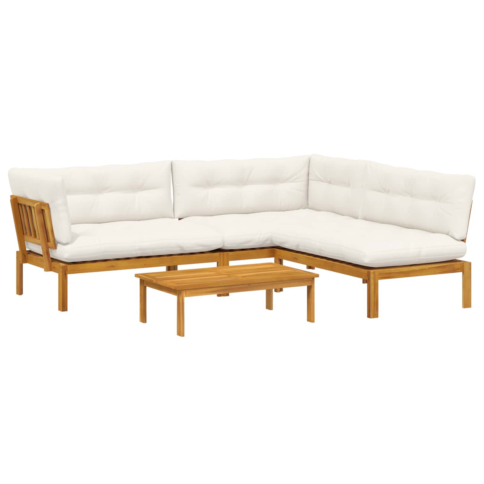 4 Stuk Garden Pallet Sofa Units Massief Acaciahout Naturel image 2