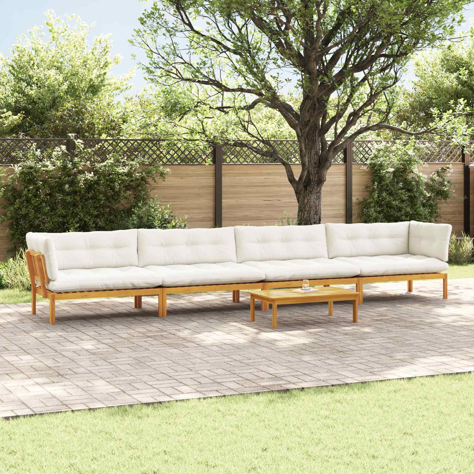 5 Stuk Garden Pallet Sofa Units Massief Acaciahout Naturel image 1