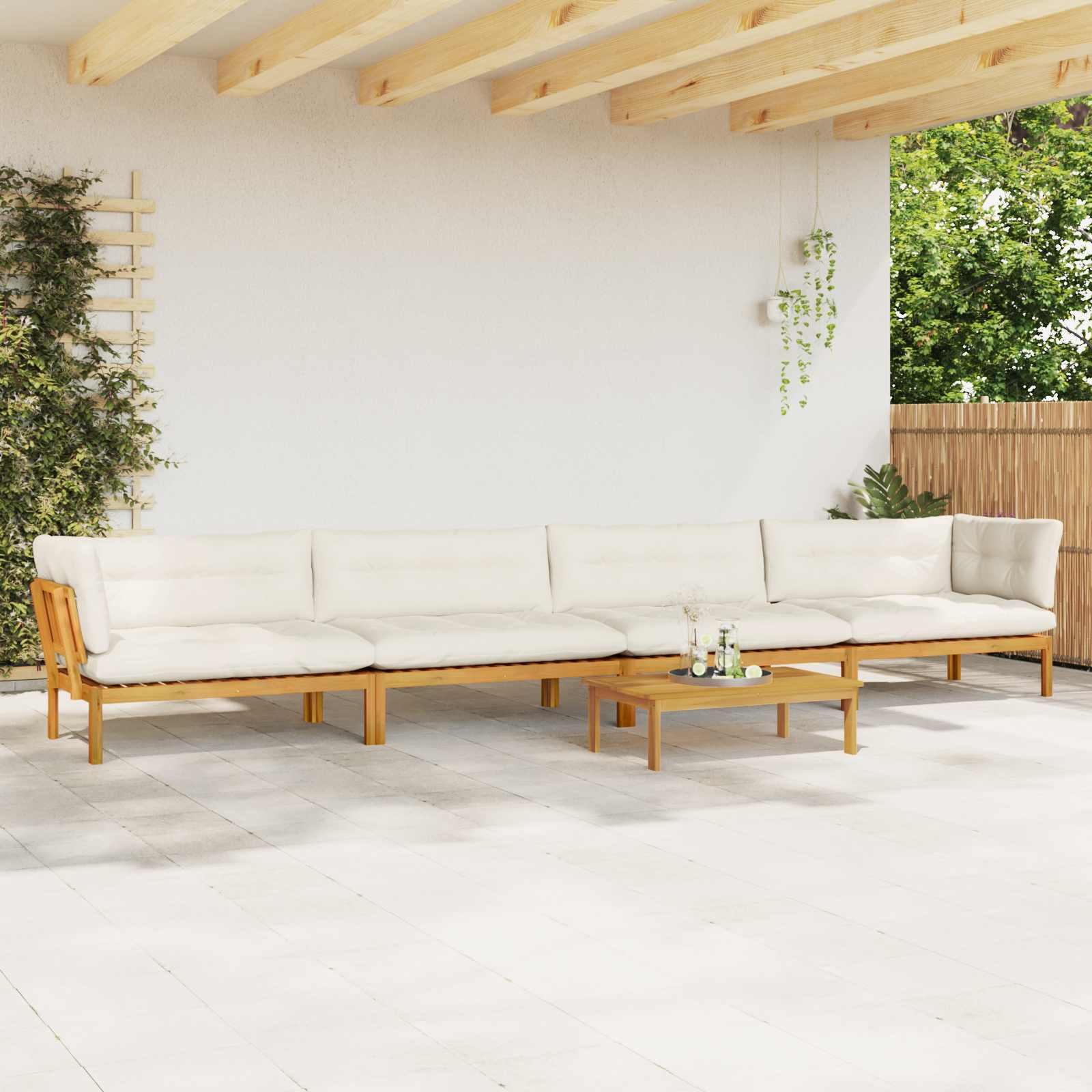 5 Stuk Garden Pallet Sofa Units Massief Acaciahout Naturel image 4