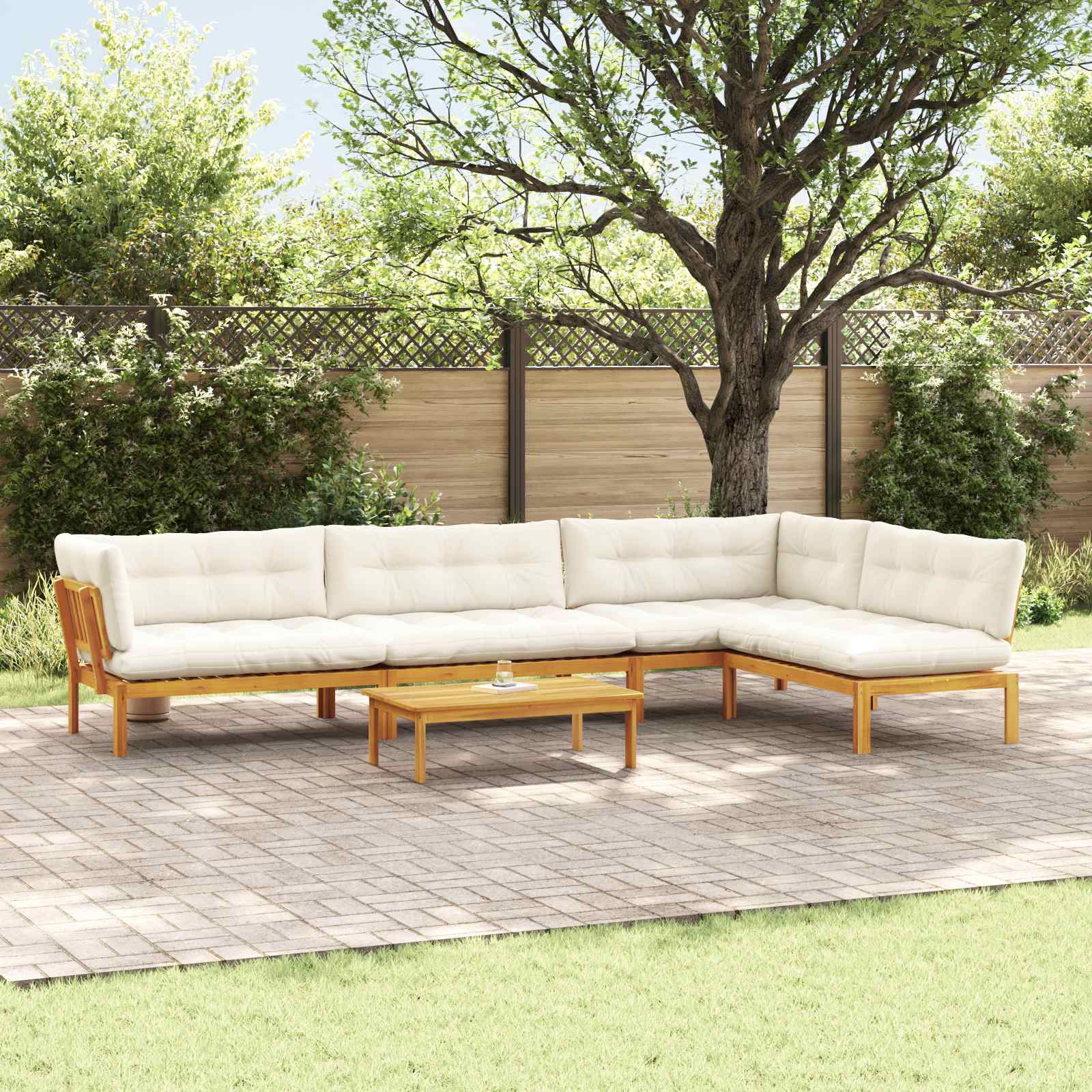 5 Stuk Garden Pallet Sofa Units Massief Acaciahout Naturel image 1