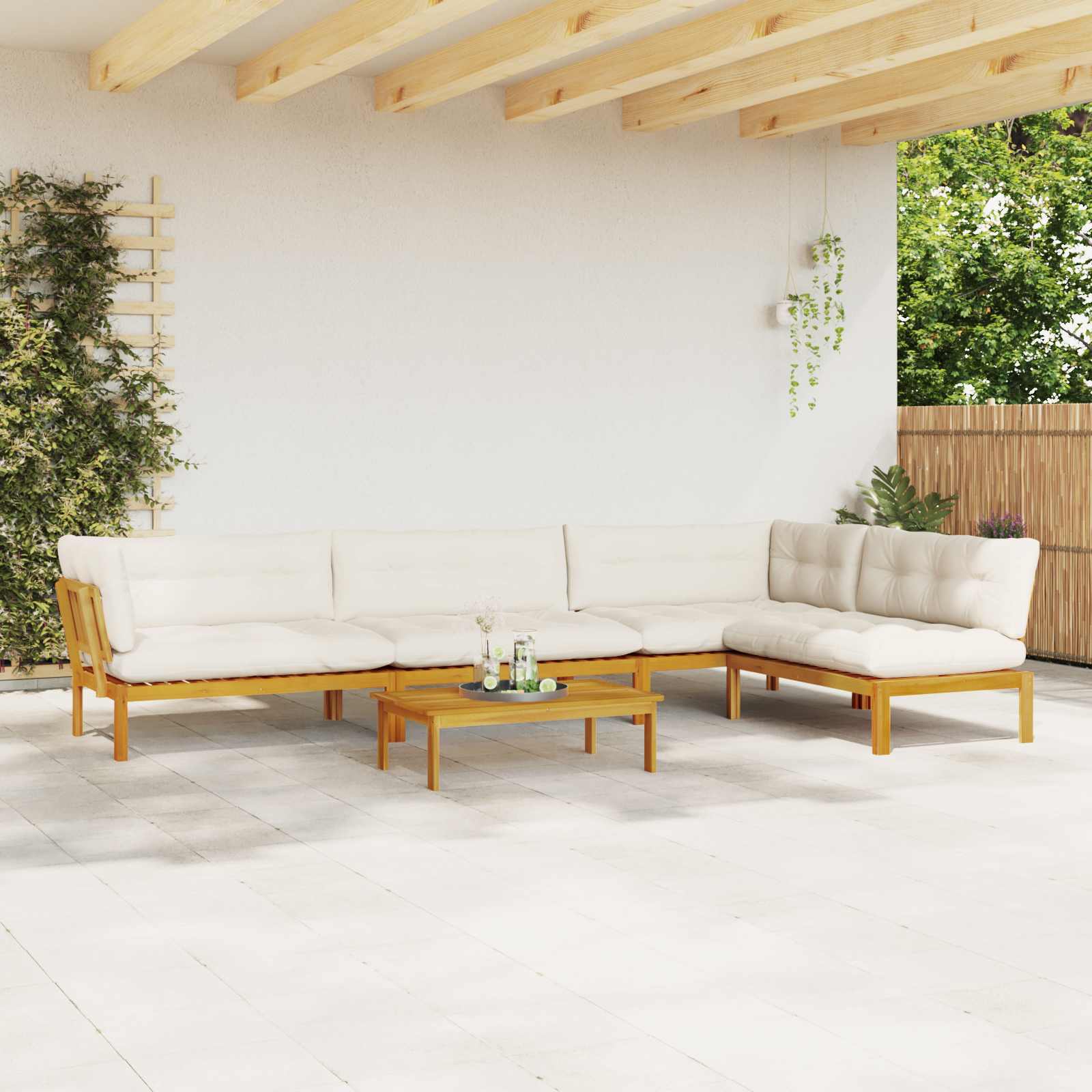 5 Stuk Garden Pallet Sofa Units Massief Acaciahout Naturel image 4