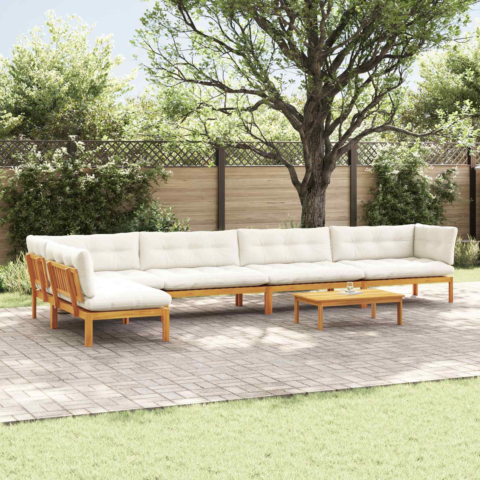 6 Stuk Garden Pallet Sofa Units Massief Acaciahout Naturel image 1