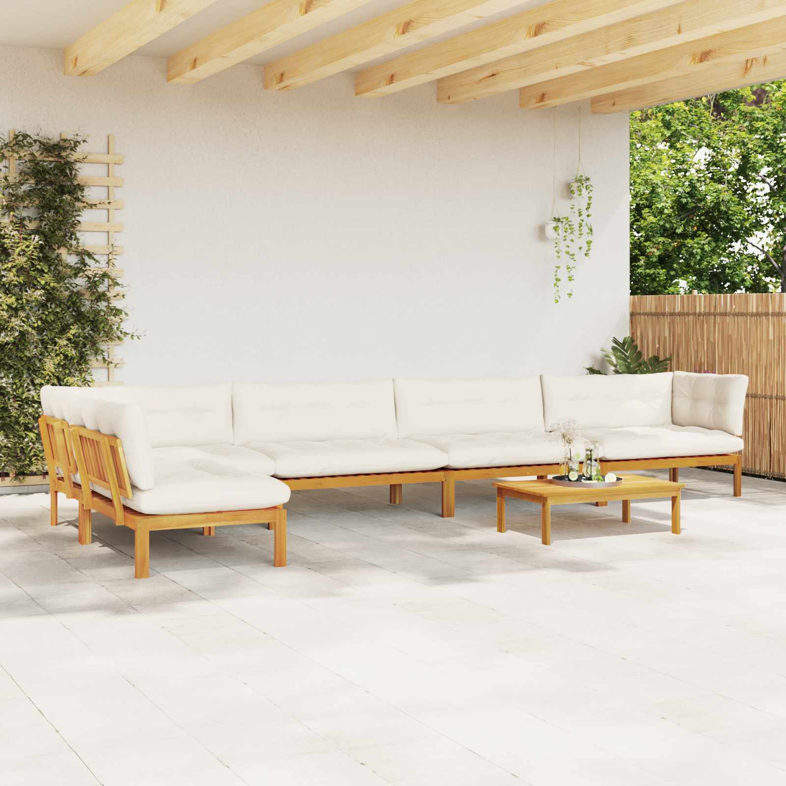 6 Stuk Garden Pallet Sofa Units Massief Acaciahout Naturel image 4