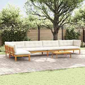 6 Kos Enote vrtne pallet sedeža Masiven les akacije Naravna