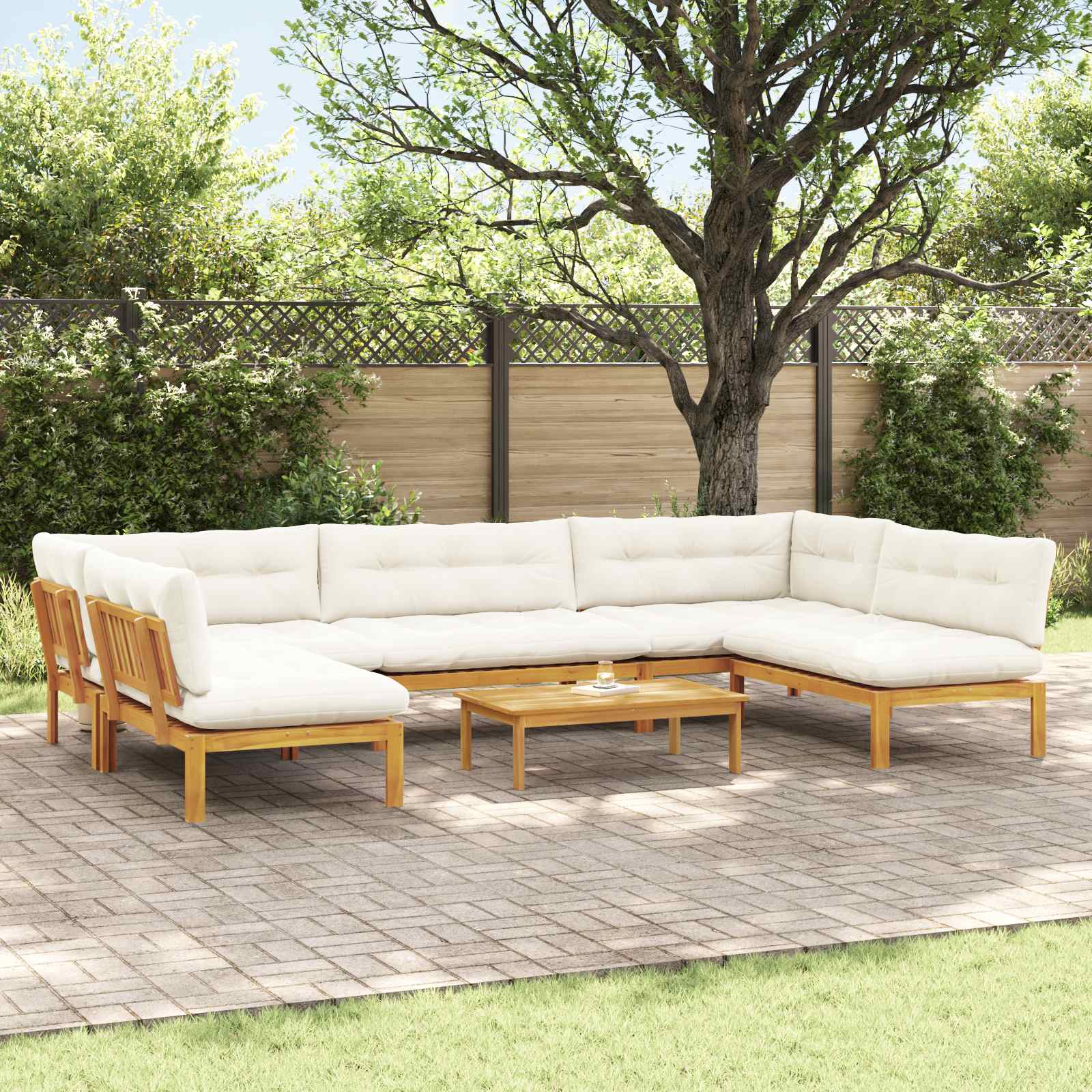 6 Stuk Garden Pallet Sofa Units Massief Acaciahout Naturel image 1