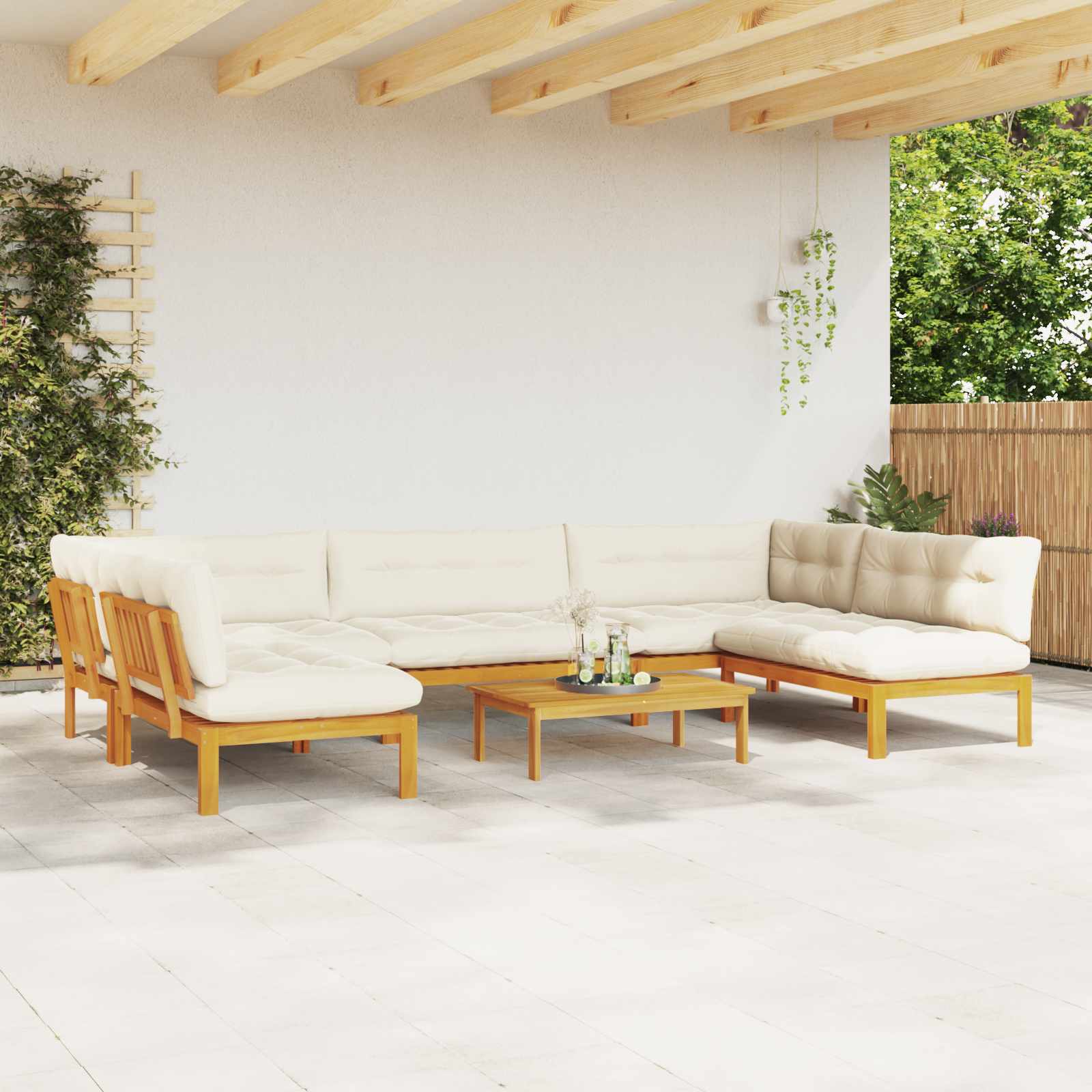 6 Stuk Garden Pallet Sofa Units Massief Acaciahout Naturel image 4