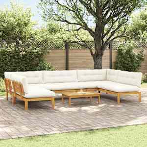 6 Kos Enote vrtne pallet sedeža Masiven les akacije Naravna