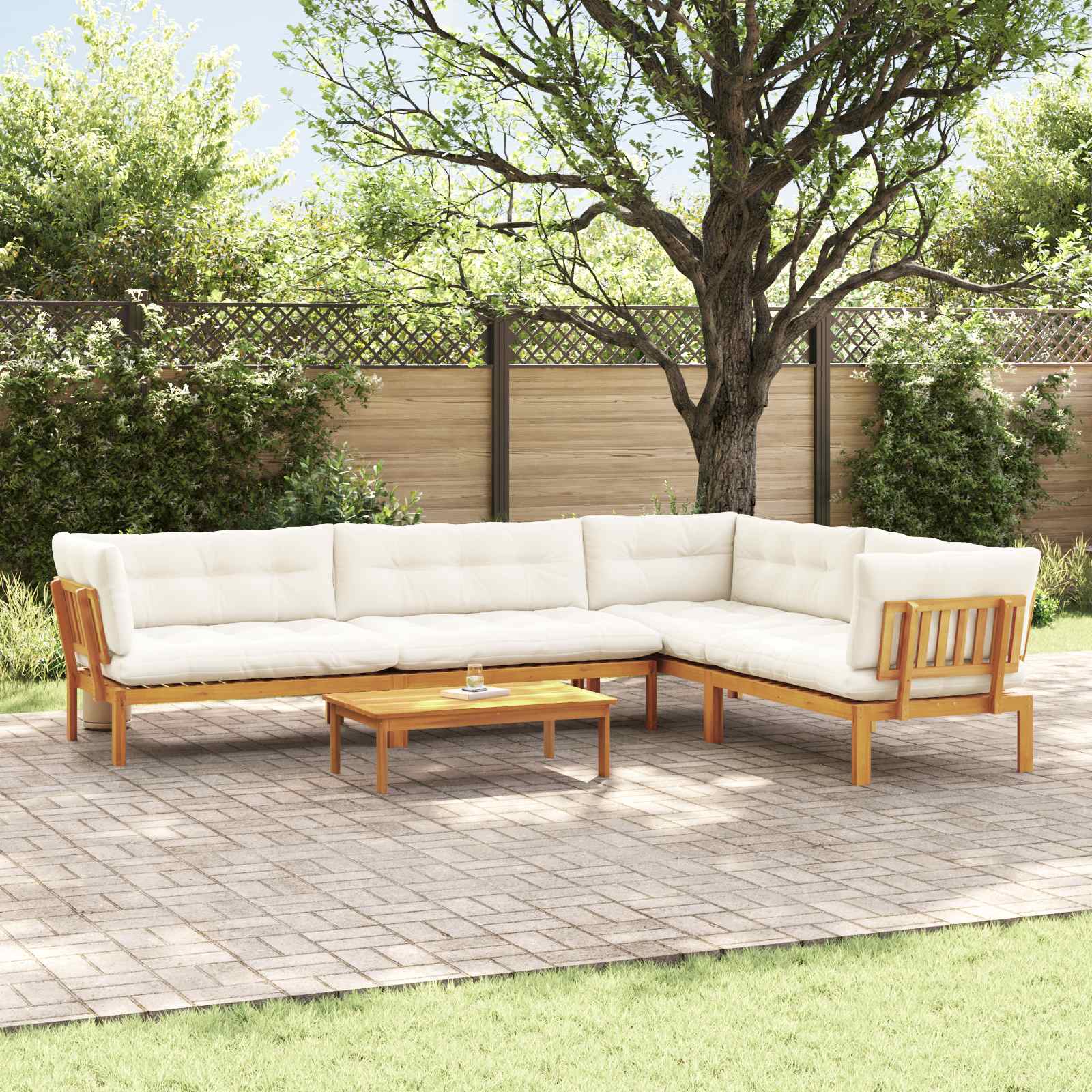 5 Stuk Garden Pallet Sofa Units Massief Acaciahout Naturel image 1