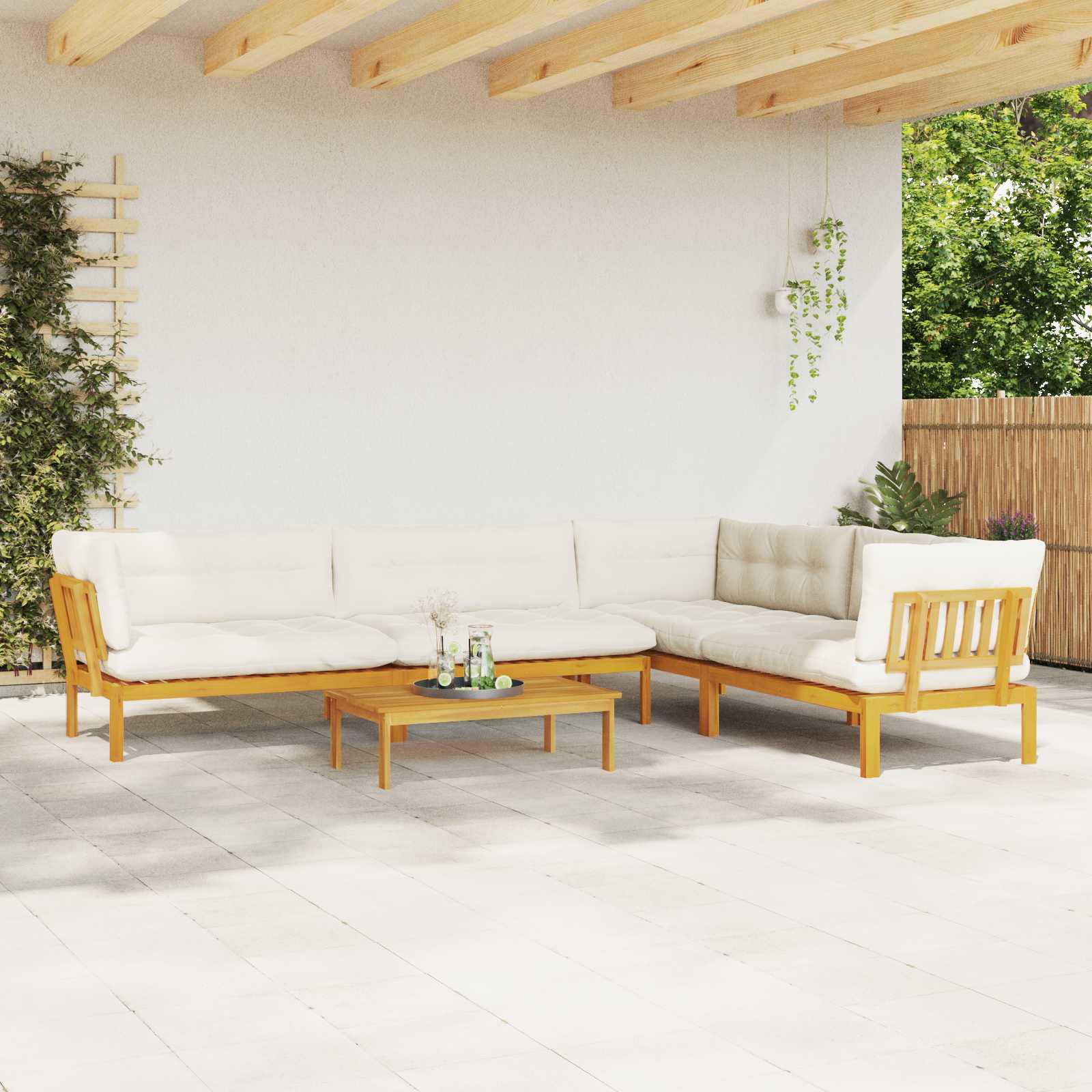 5 Stuk Garden Pallet Sofa Units Massief Acaciahout Naturel image 4