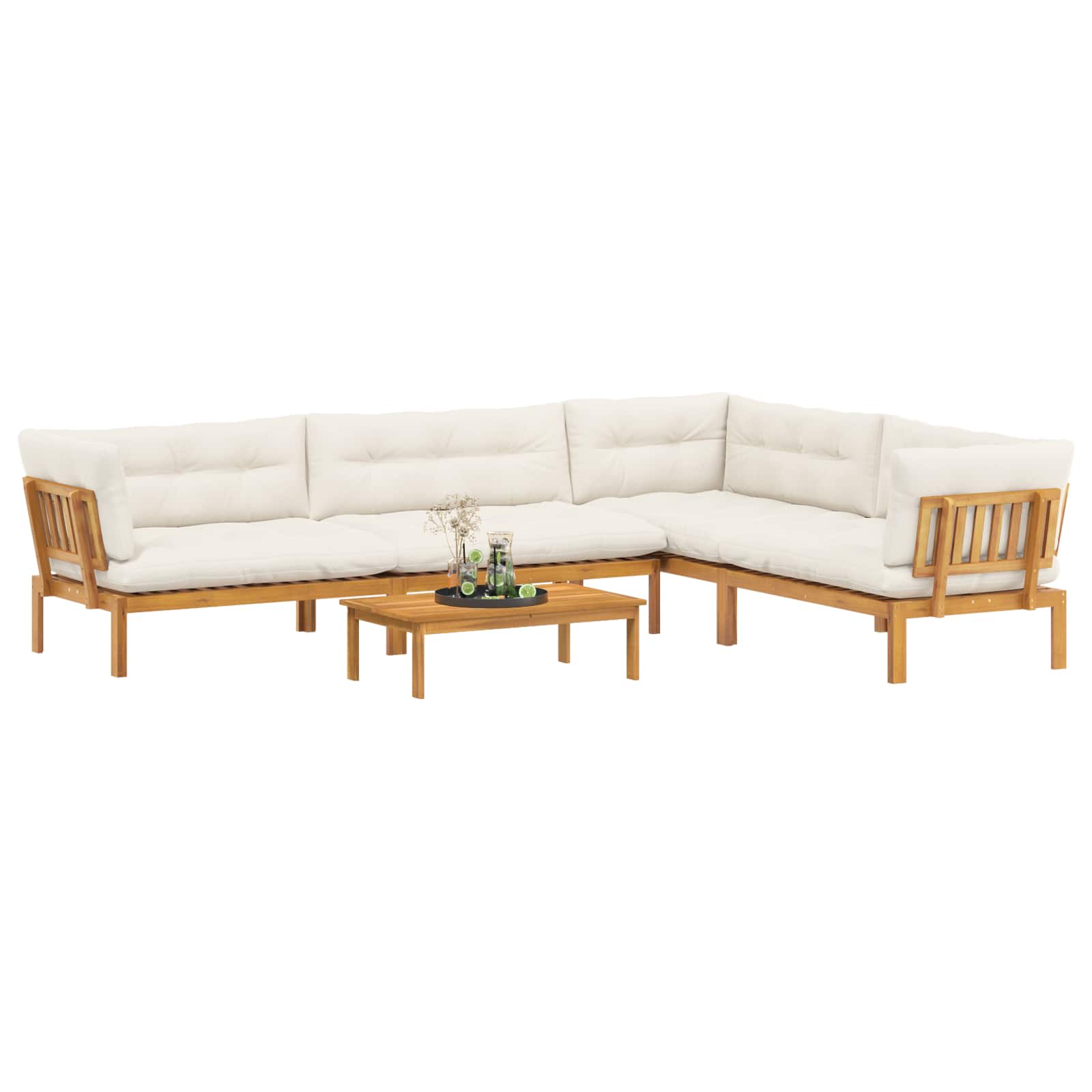 5 Stuk Garden Pallet Sofa Units Massief Acaciahout Naturel image 3