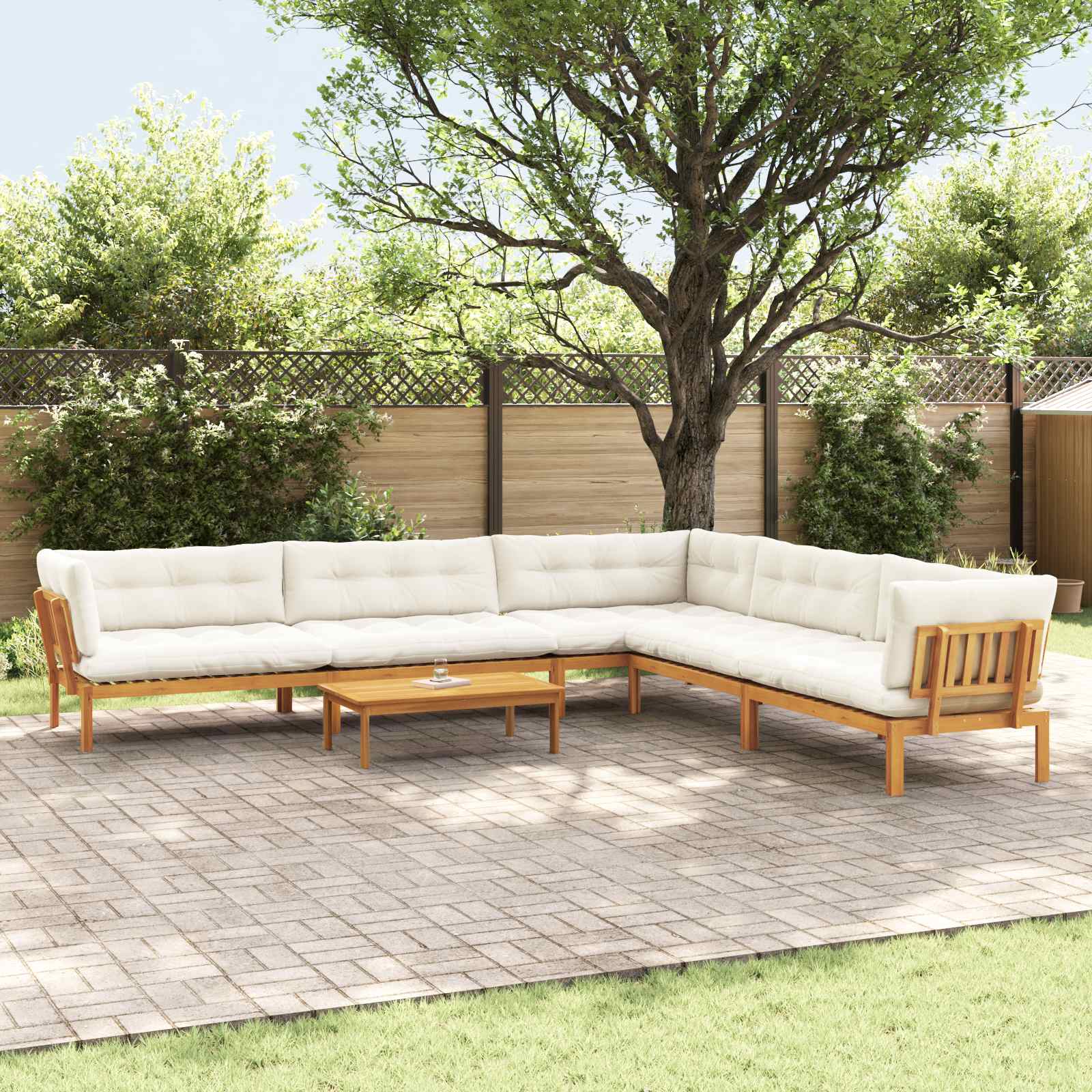 6 Stuk Garden Pallet Sofa Units Massief Acaciahout Naturel image 1