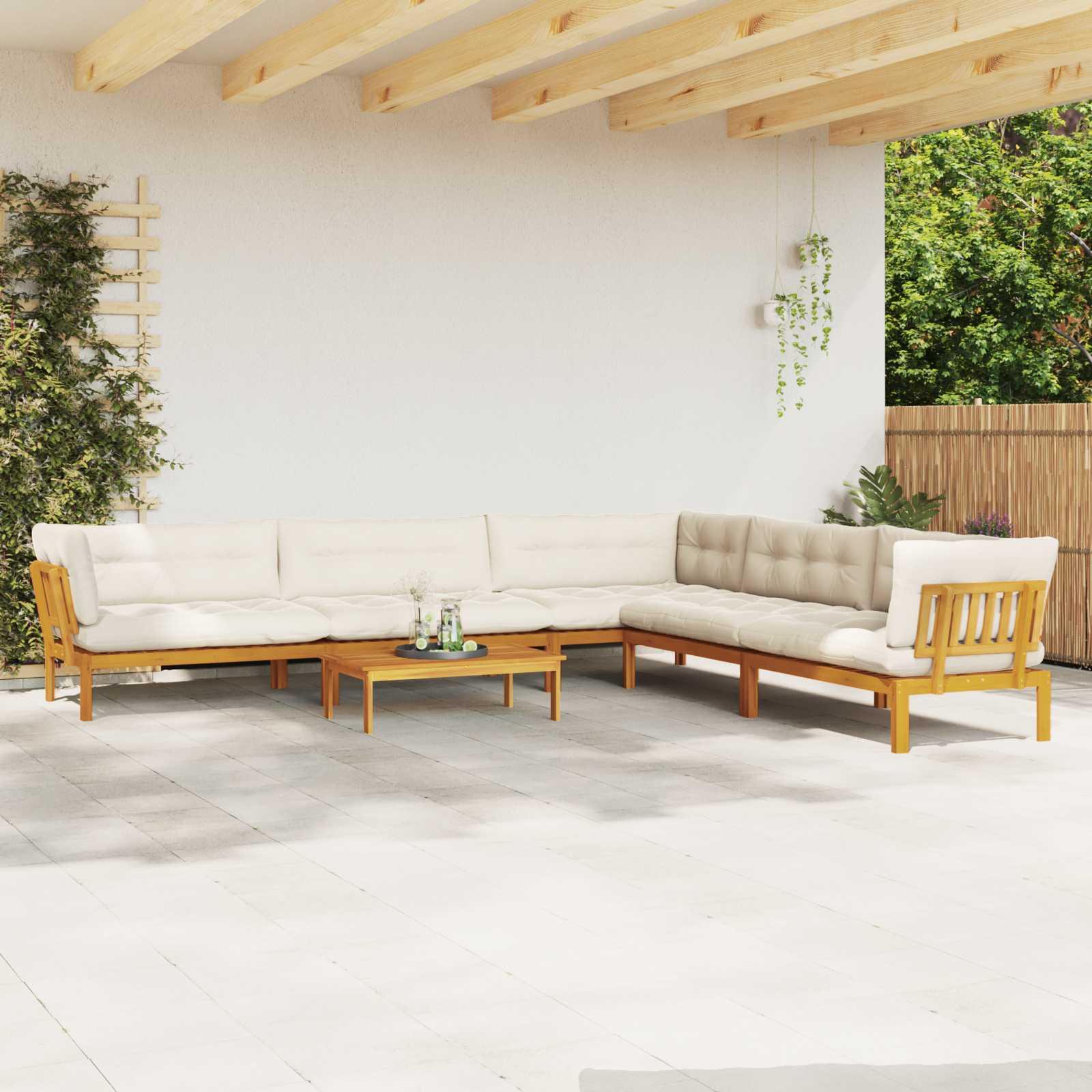 6 Stuk Garden Pallet Sofa Units Massief Acaciahout Naturel image 4