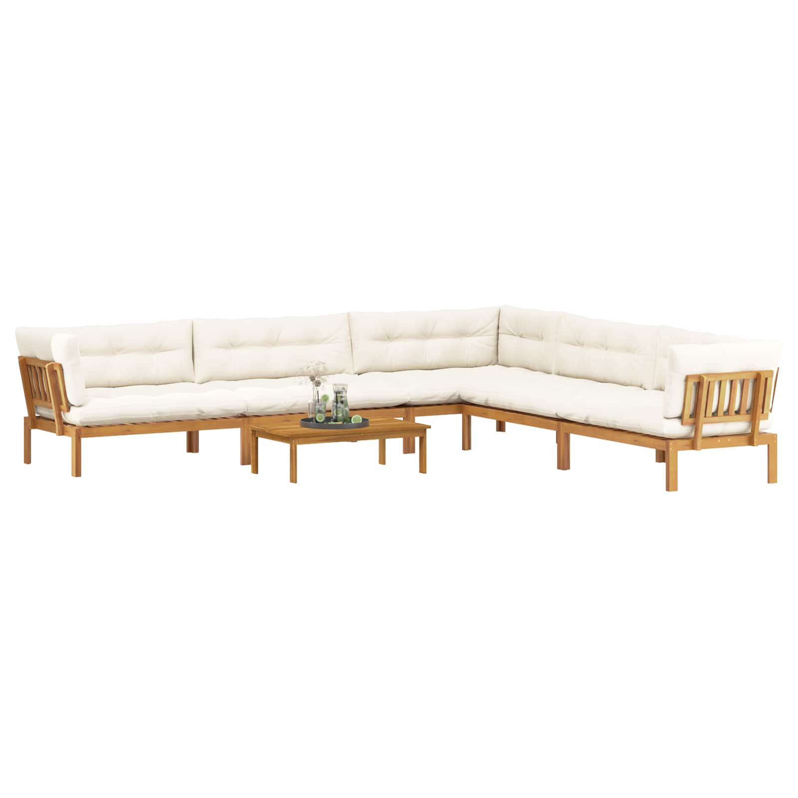 6 Stuk Garden Pallet Sofa Units Massief Acaciahout Naturel image 3