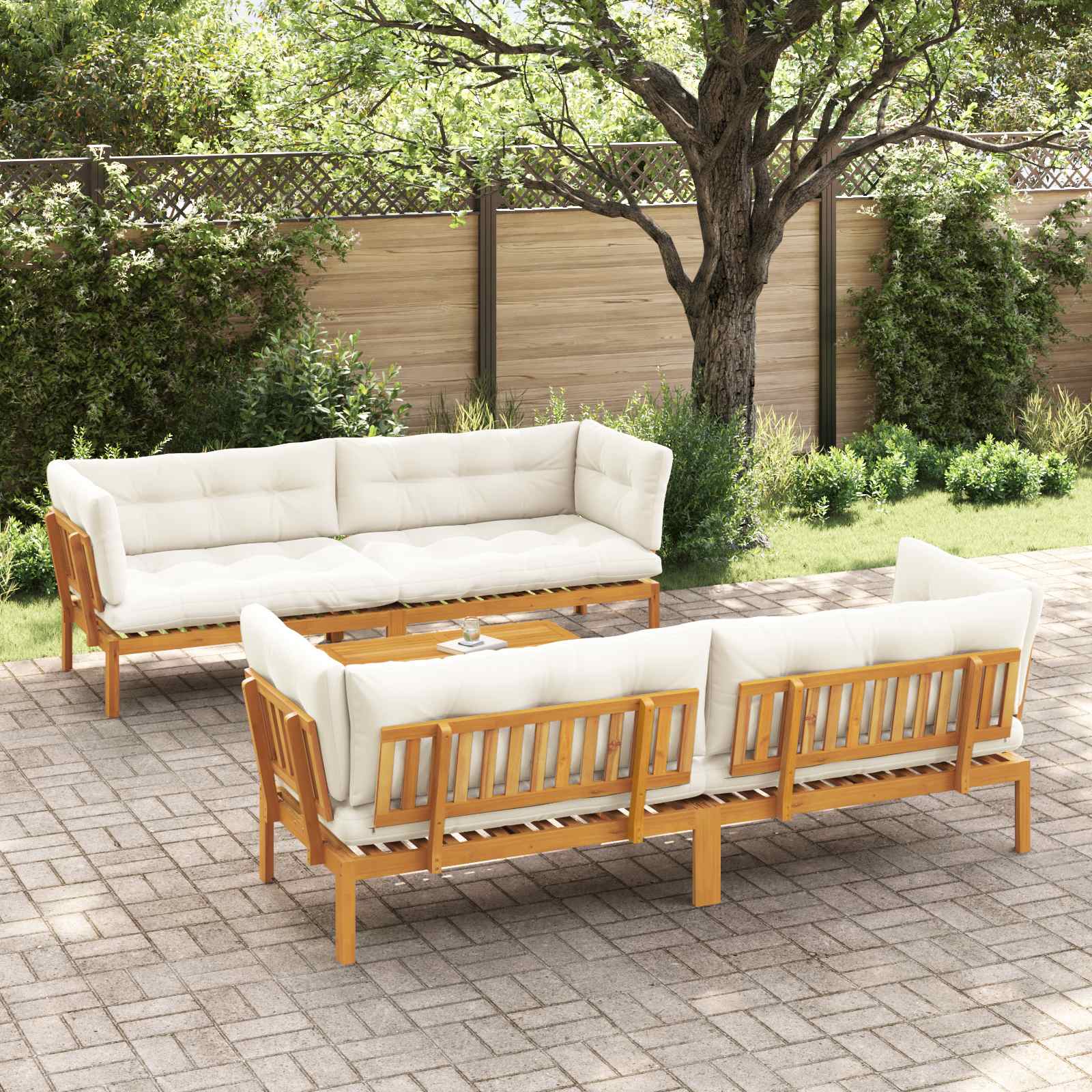 5 Stuk Garden Pallet Sofa Units Massief Acaciahout Naturel image 1
