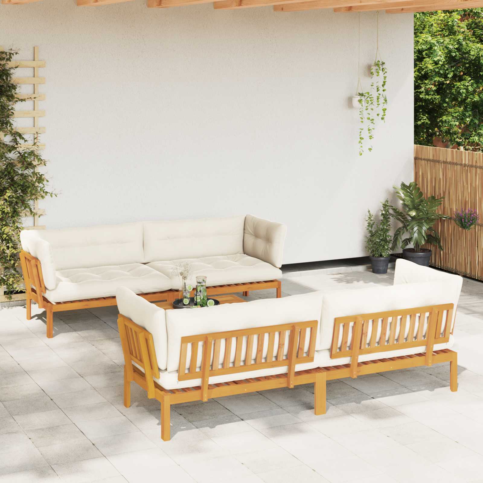 5 Stuk Garden Pallet Sofa Units Massief Acaciahout Naturel image 4