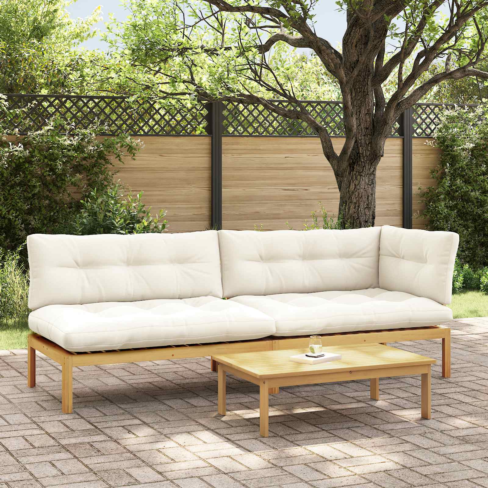 3 Stuk Garden Pallet Sofa Units Massief Acaciahout Licht Bruin image 1