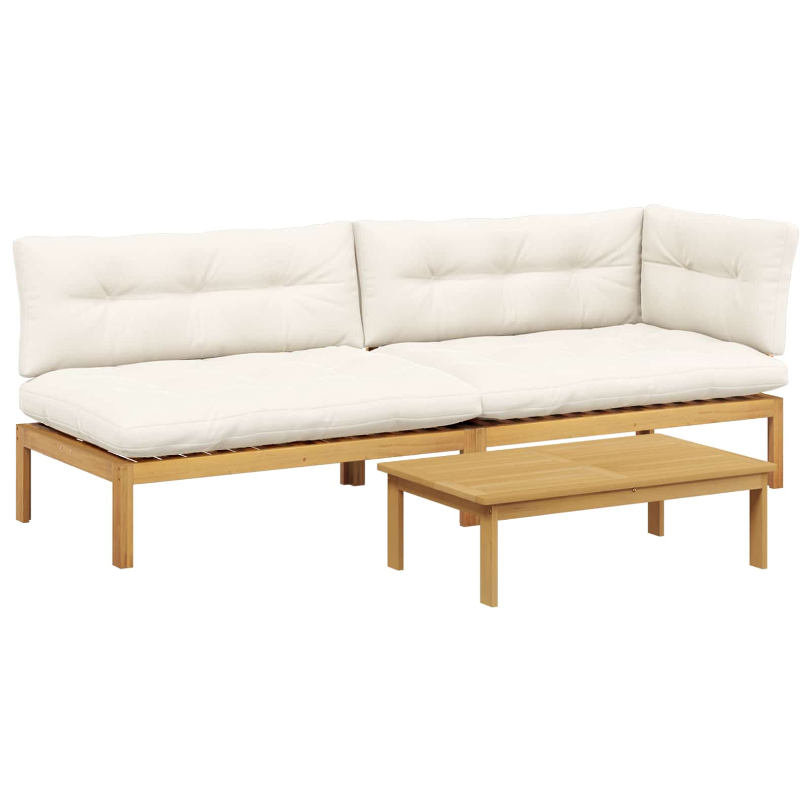 3 Stuk Garden Pallet Sofa Units Massief Acaciahout Licht Bruin image 2