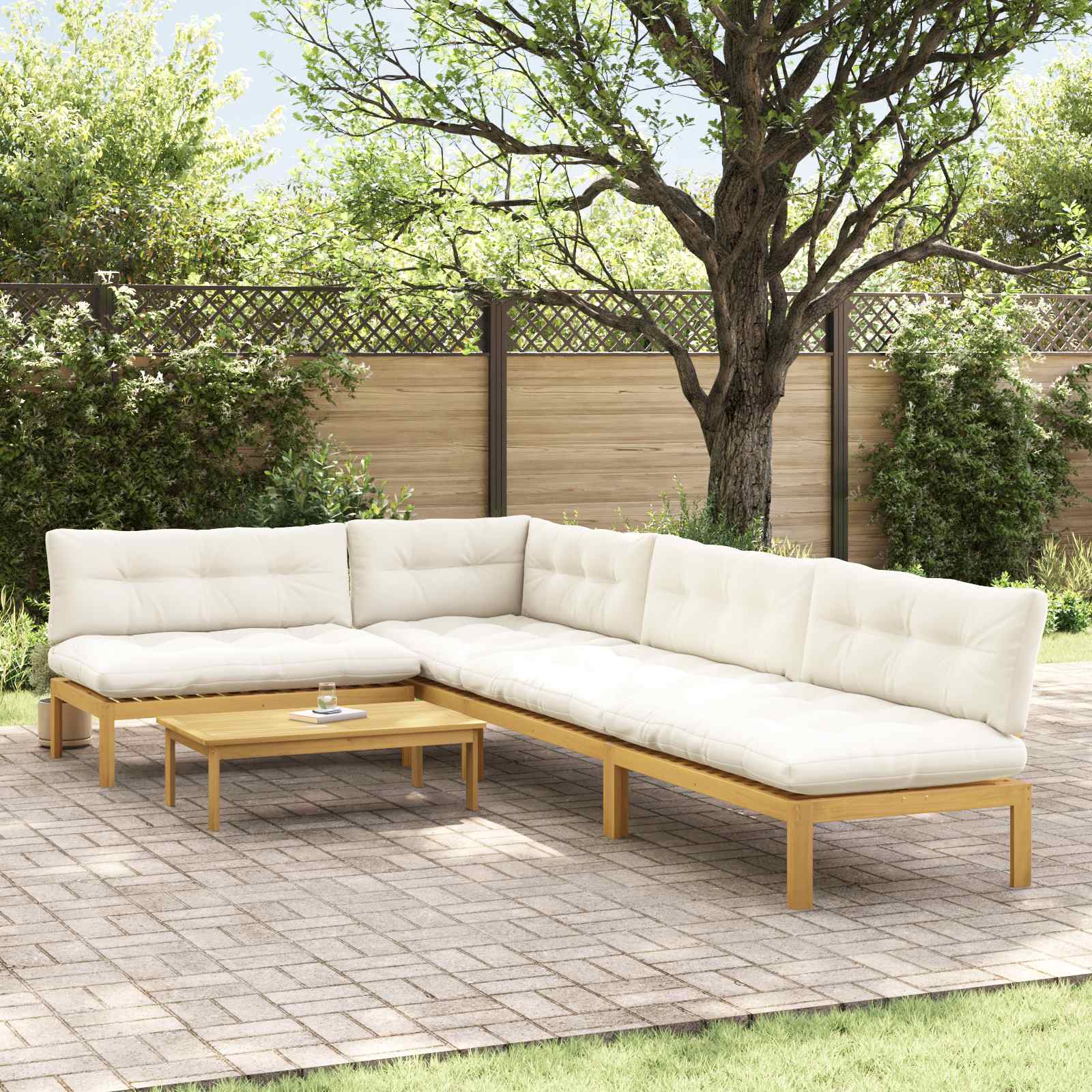 5 Stuk Garden Pallet Sofa Units Massief Acaciahout Licht Bruin image 1