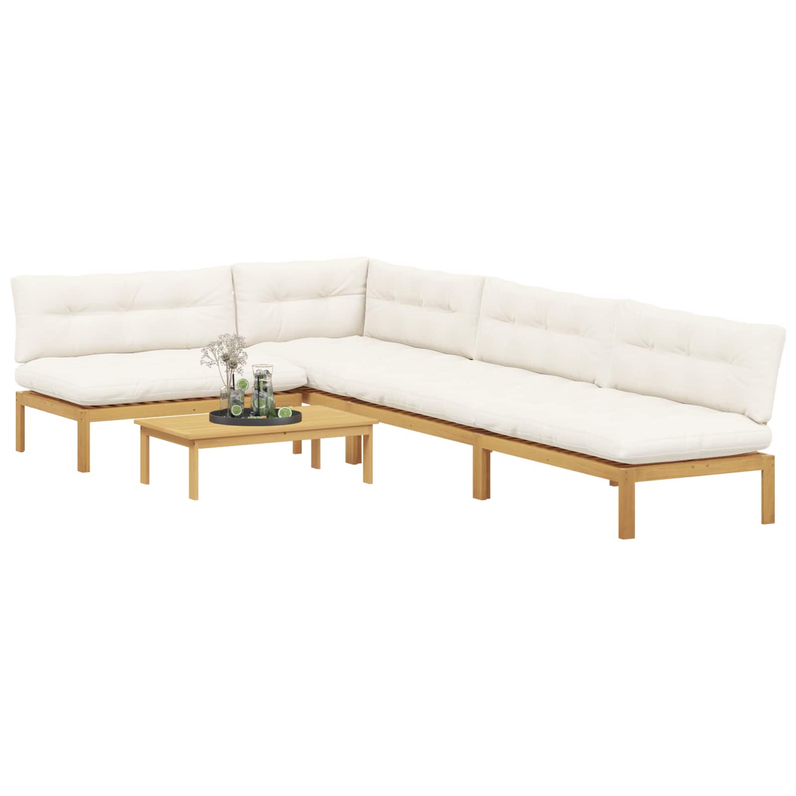 5 Stuk Garden Pallet Sofa Units Massief Acaciahout Licht Bruin image 3