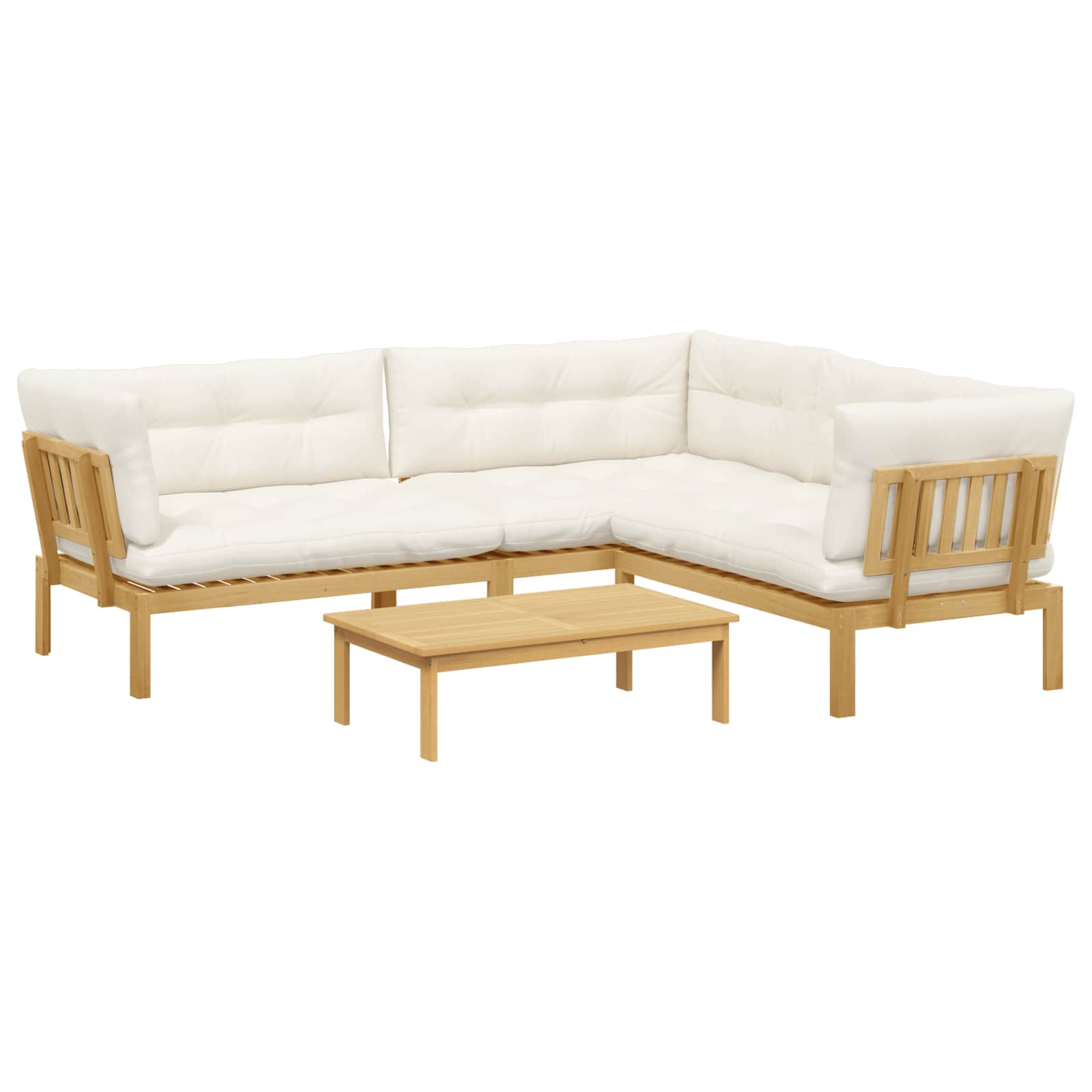 4 Stuk Garden Pallet Sofa Units Massief Acaciahout Licht Bruin image 2