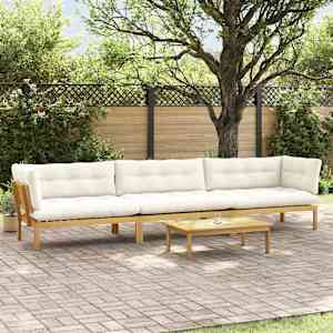 4 Kos Enote vrtne pallet sedeža Masiven les akacije