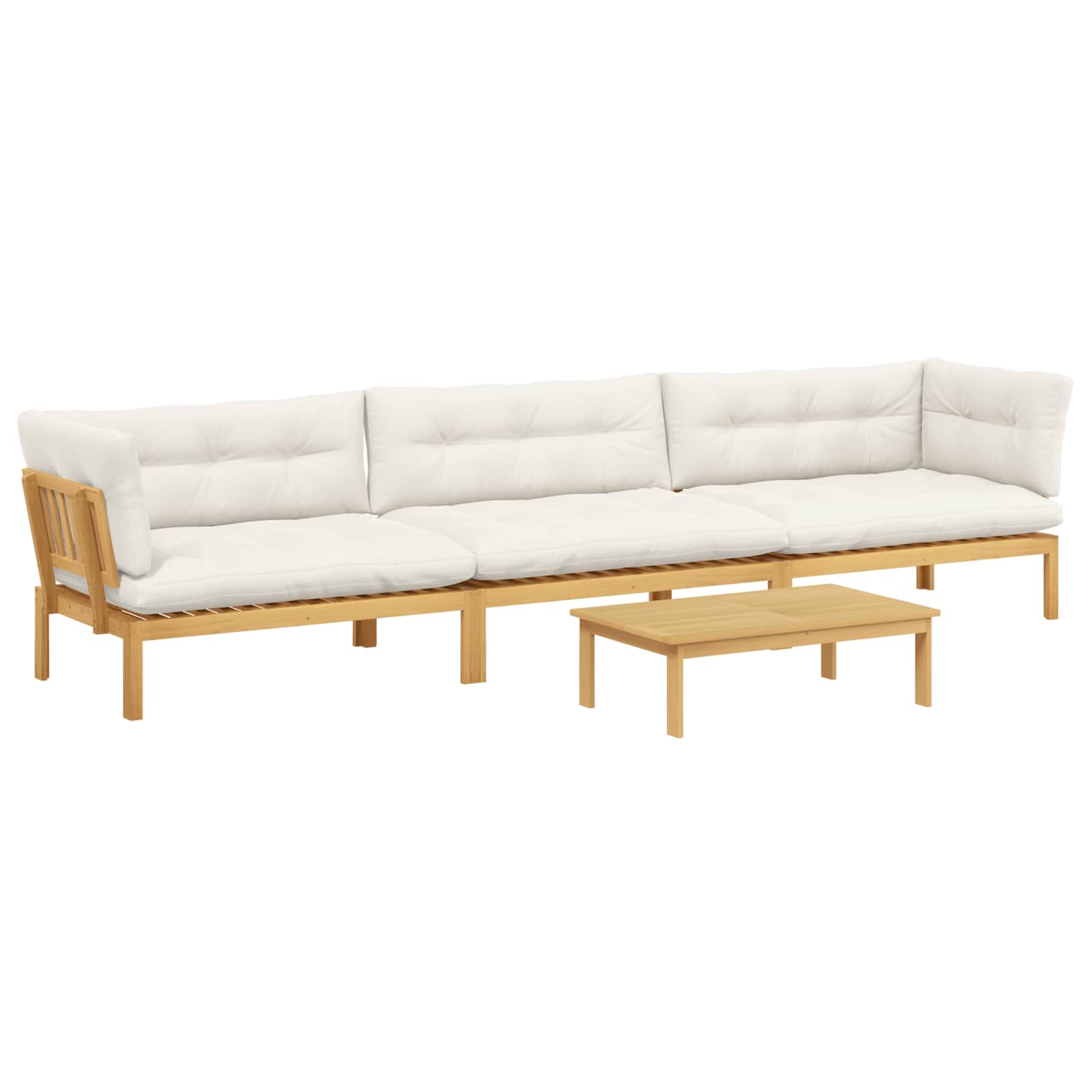 4 Stuk Garden Pallet Sofa Units Massief Acaciahout Licht Bruin image 2