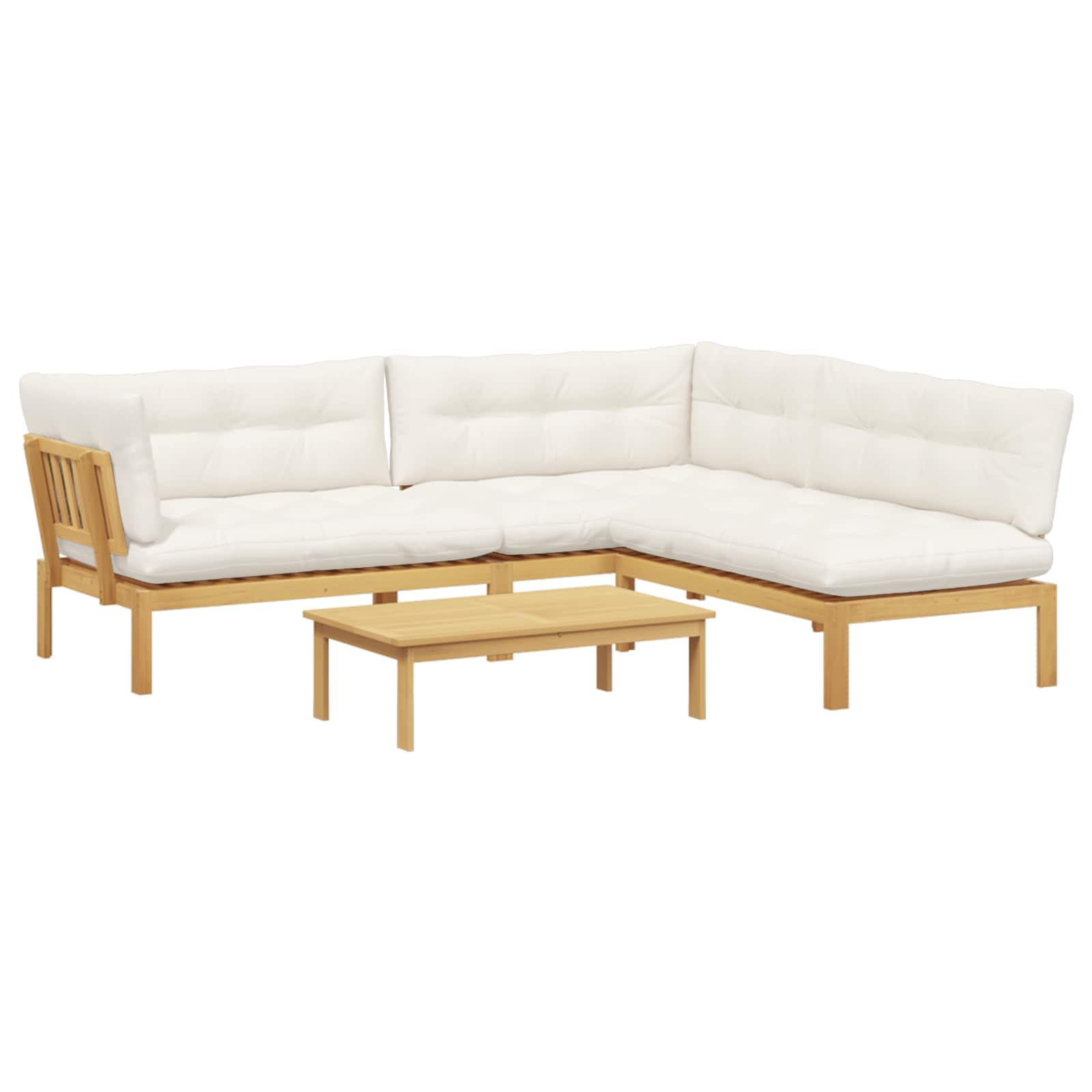 4 Stuk Garden Pallet Sofa Units Massief Acaciahout Licht Bruin image 2