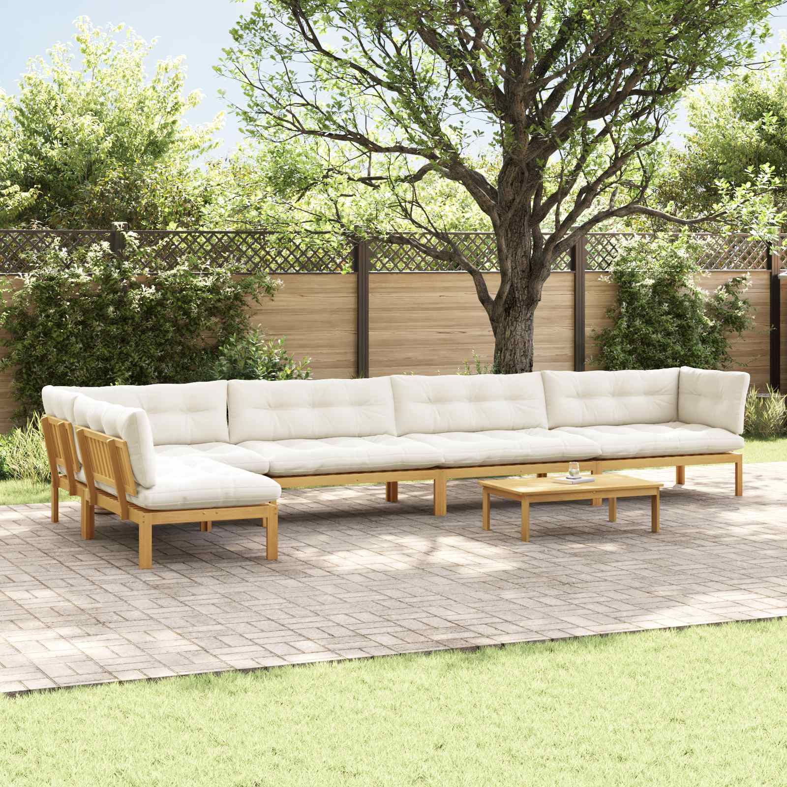6 Stuk Garden Pallet Sofa Units Massief Acaciahout Licht Bruin image 1