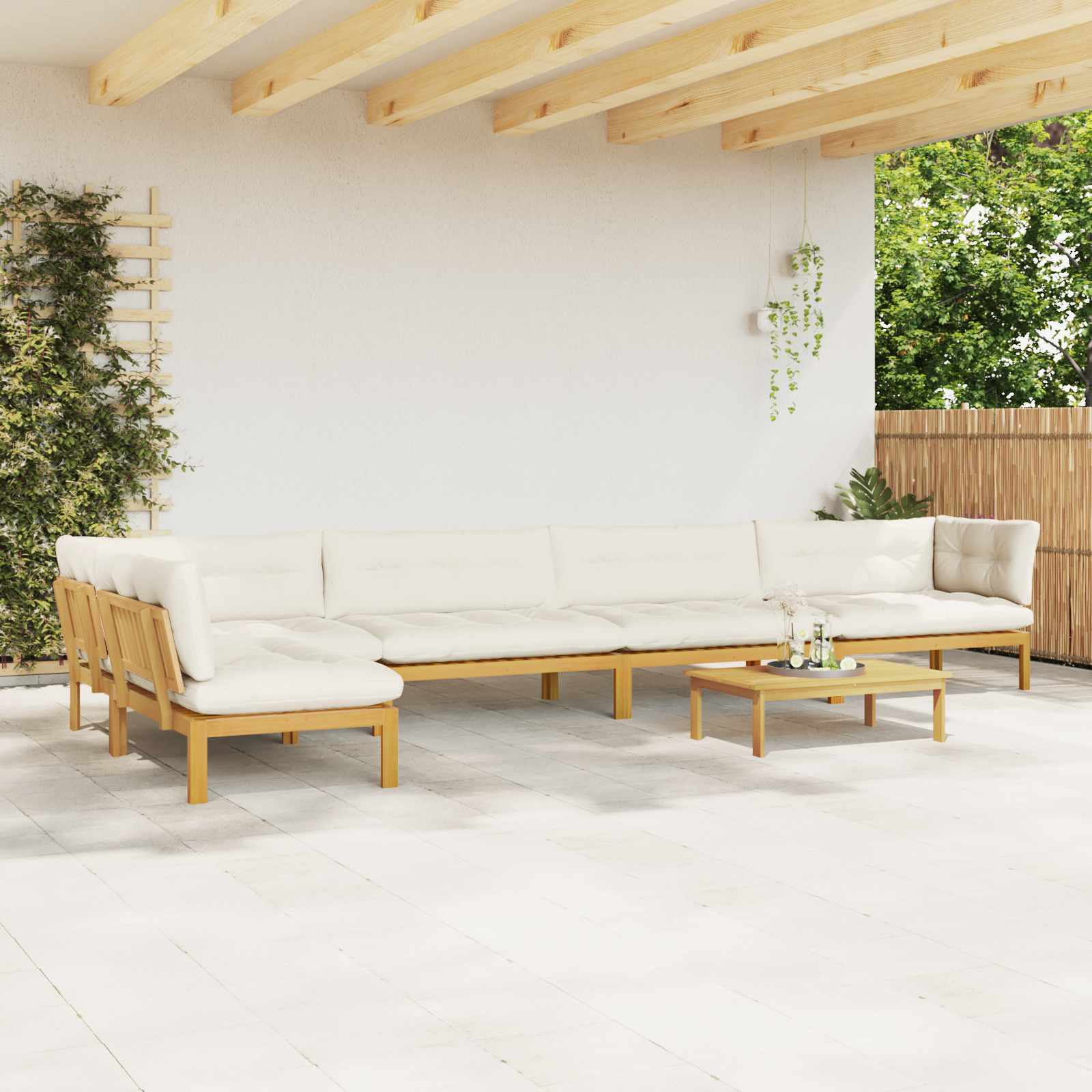 6 Stuk Garden Pallet Sofa Units Massief Acaciahout Licht Bruin image 4