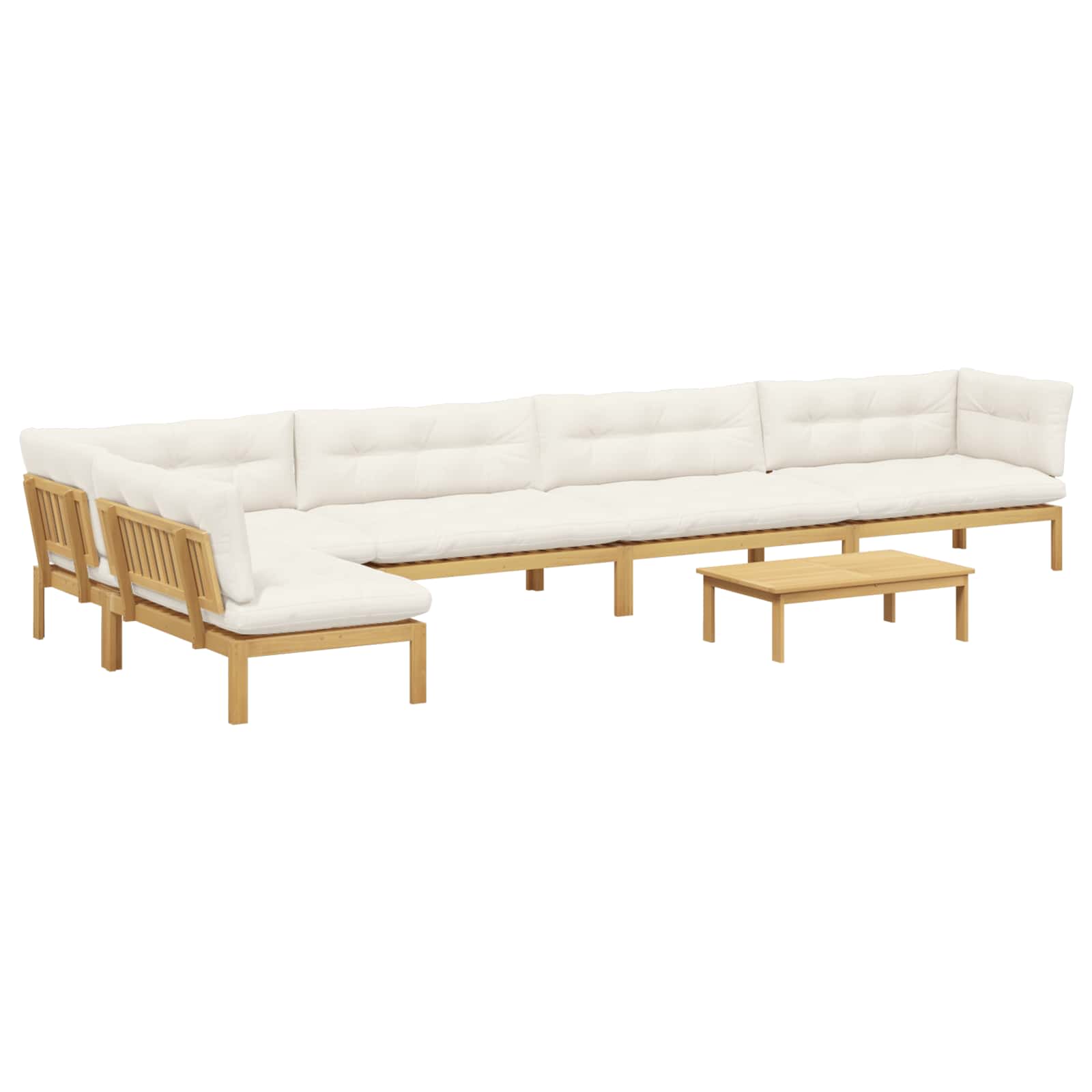 6 Stuk Garden Pallet Sofa Units Massief Acaciahout Licht Bruin image 2