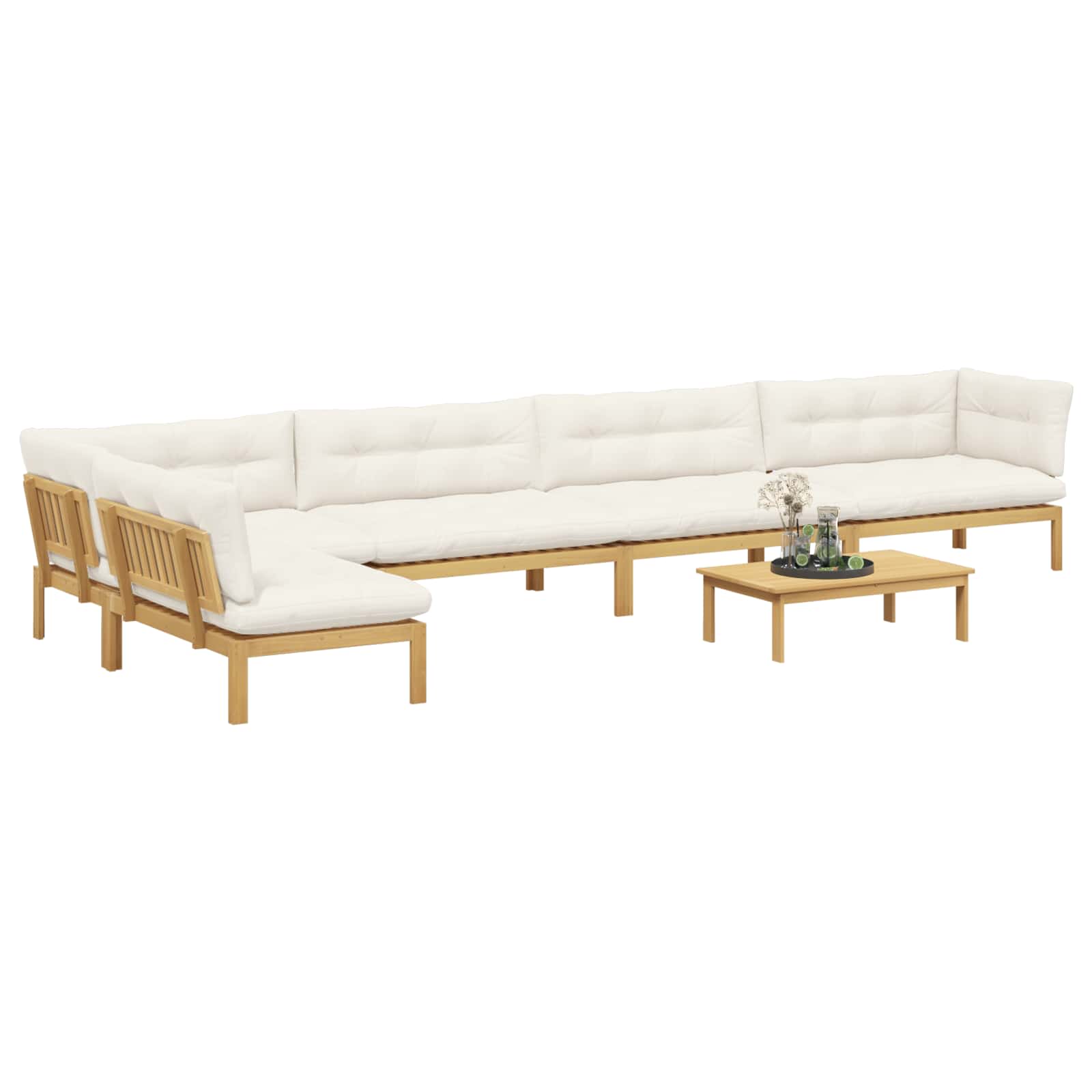 6 Stuk Garden Pallet Sofa Units Massief Acaciahout Licht Bruin image 3