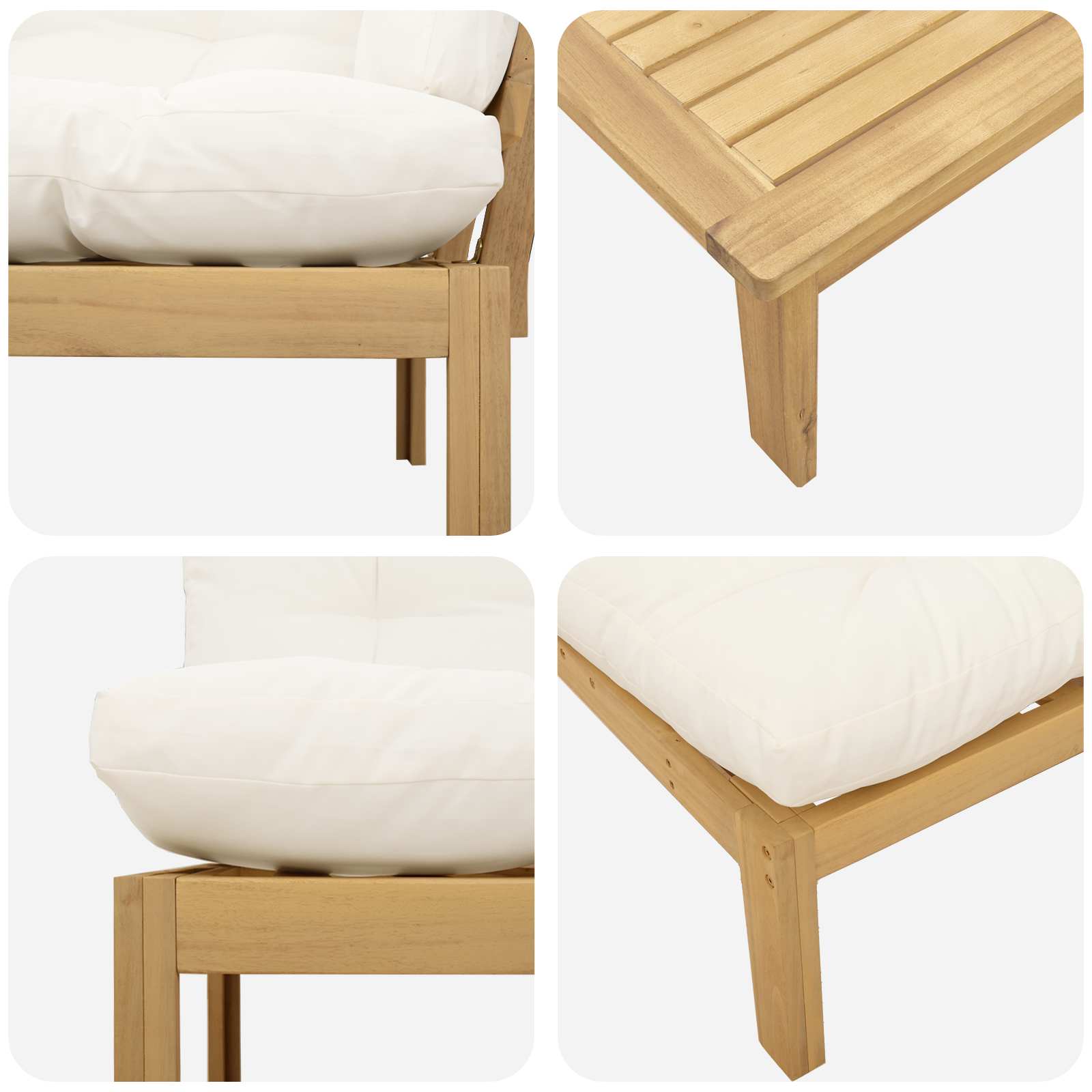 6 Stuk Garden Pallet Sofa Units Massief Acaciahout Licht Bruin image 11