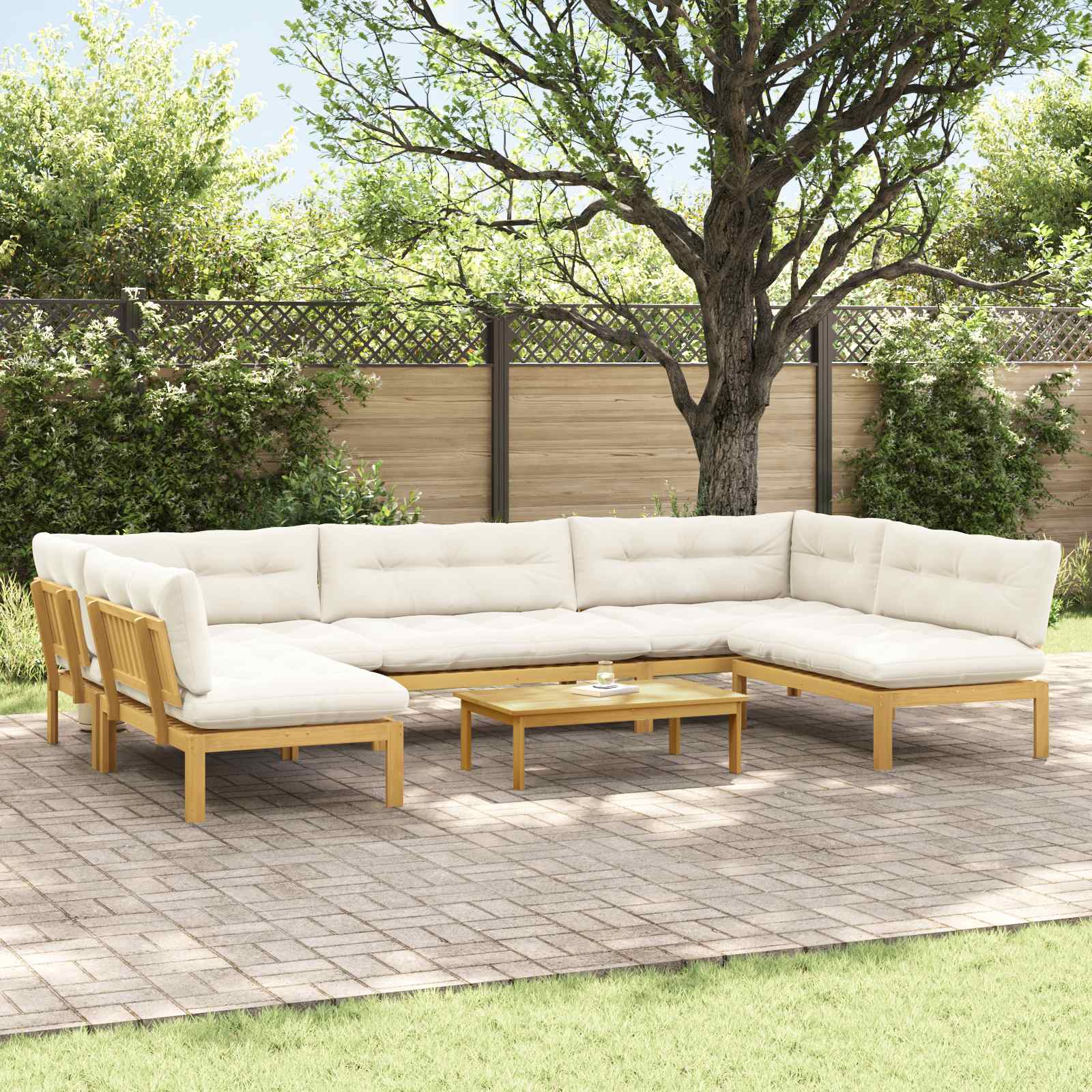 6 Stuk Garden Pallet Sofa Units Massief Acaciahout Licht Bruin image 1