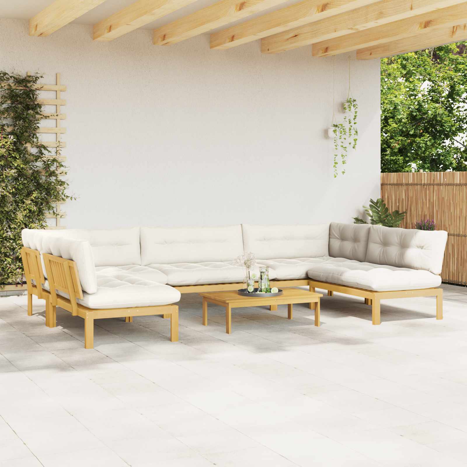 6 Stuk Garden Pallet Sofa Units Massief Acaciahout Licht Bruin image 4