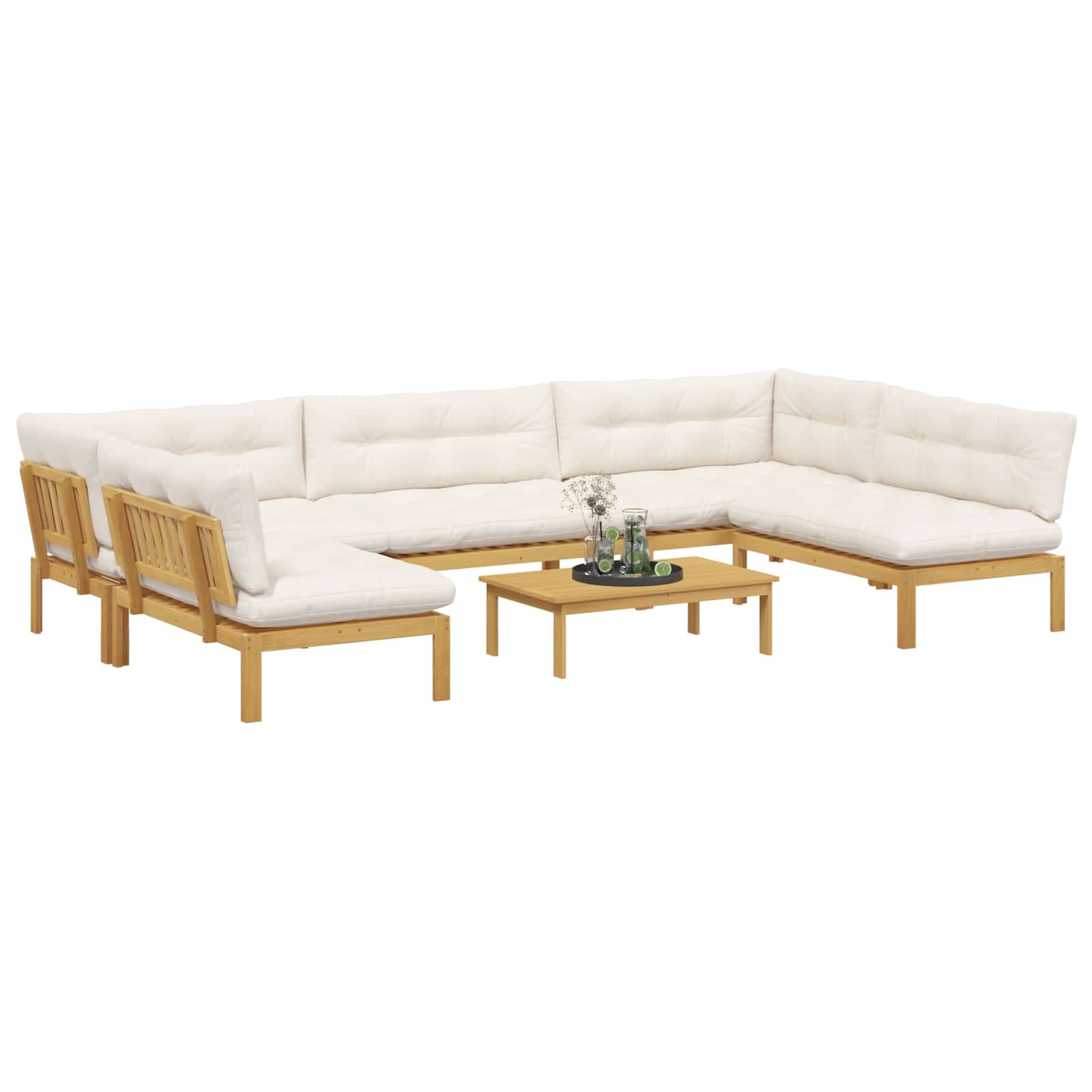 6 Stuk Garden Pallet Sofa Units Massief Acaciahout Licht Bruin image 3