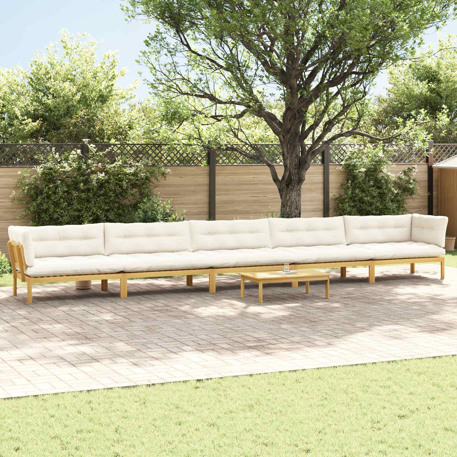 6 Stuk Garden Pallet Sofa Units Massief Acaciahout Licht Bruin image 1