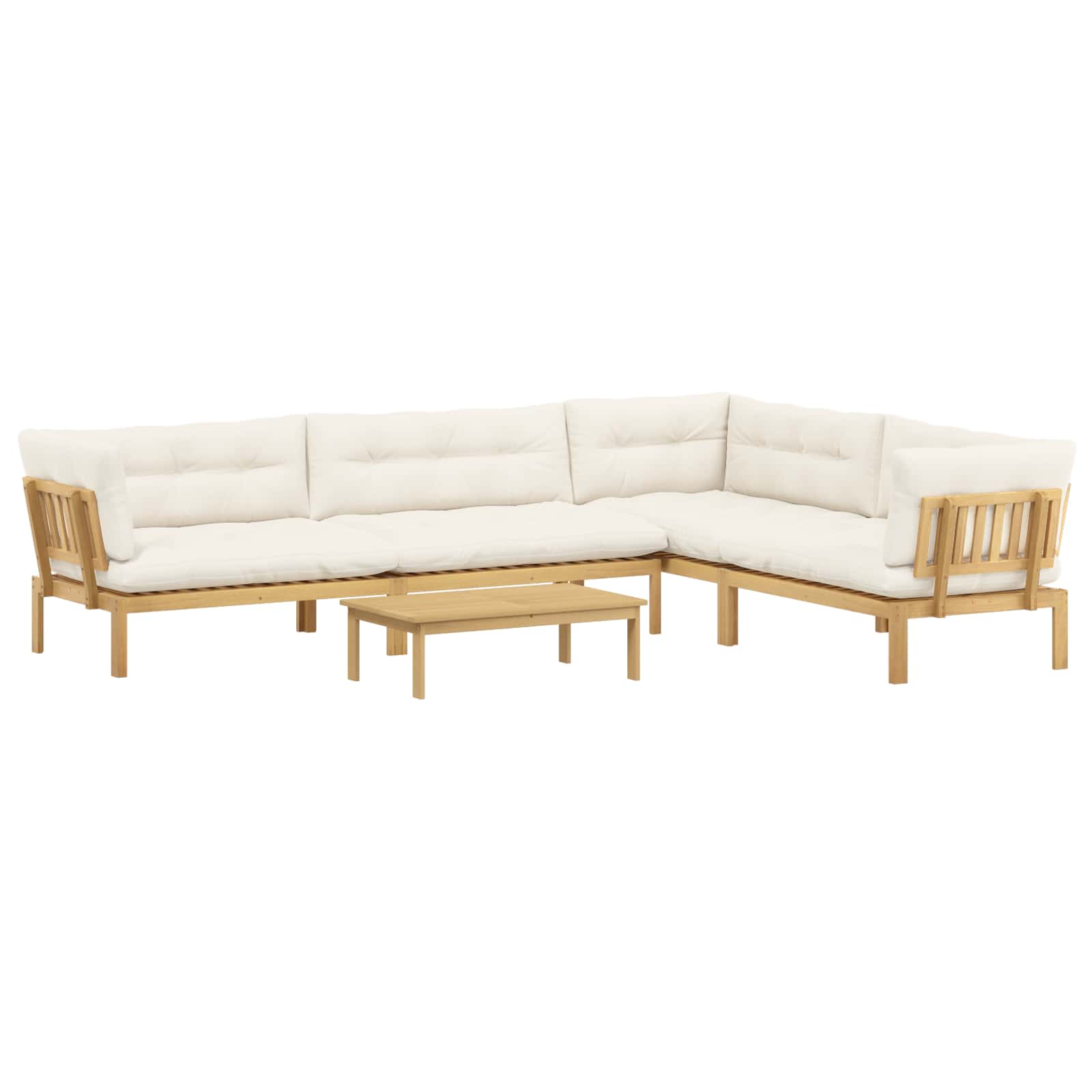 5 Stuk Garden Pallet Sofa Units Massief Acaciahout Licht Bruin image 2