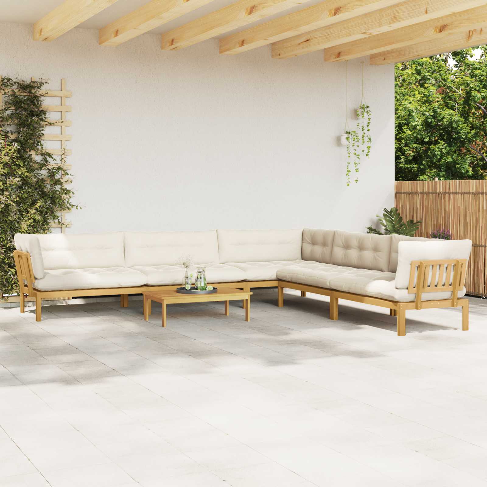 6 Stuk Garden Pallet Sofa Units Massief Acaciahout Licht Bruin image 4