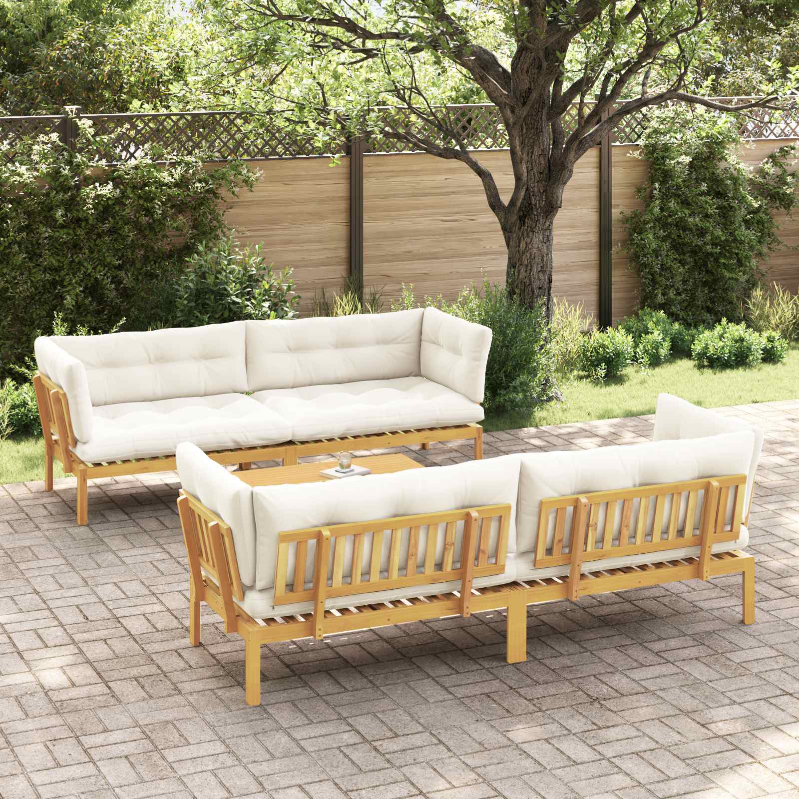5 Stuk Garden Pallet Sofa Units Massief Acaciahout Licht Bruin image 1