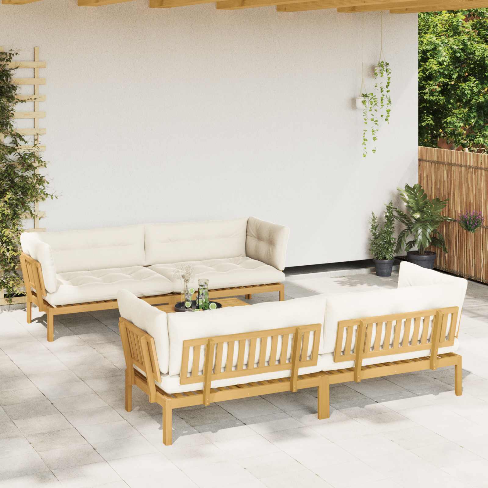 5 Stuk Garden Pallet Sofa Units Massief Acaciahout Licht Bruin image 4