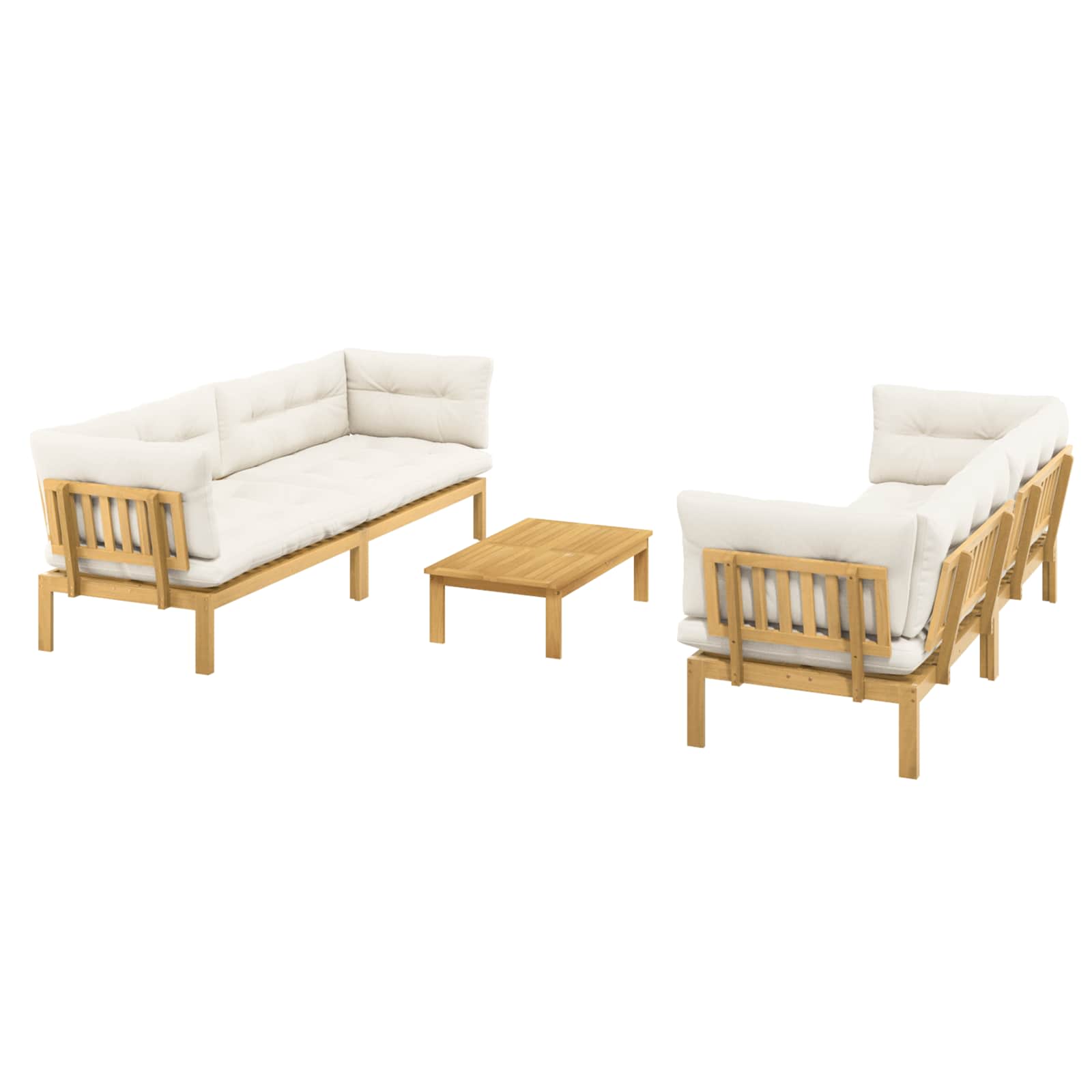 5 Stuk Garden Pallet Sofa Units Massief Acaciahout Licht Bruin image 2