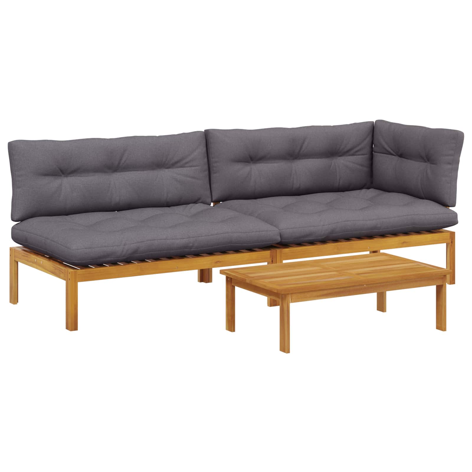 3 Stuk Garden Pallet Sofa Units Massief Acaciahout Naturel image 2