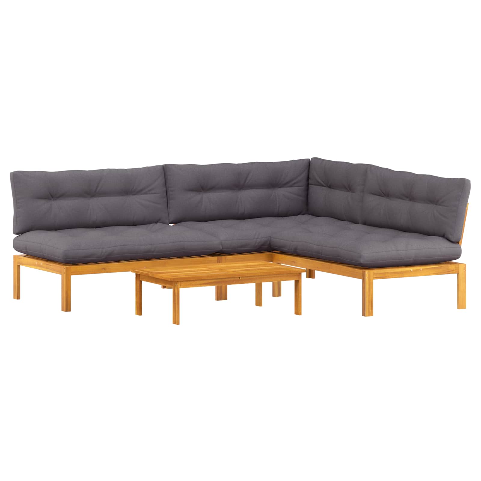 4 Stuk Garden Pallet Sofa Units Massief Acaciahout Naturel image 2