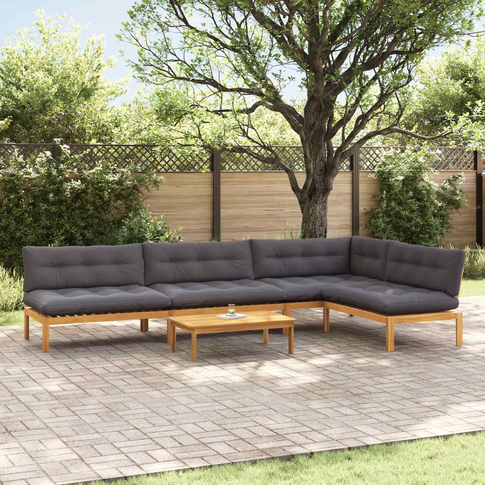 5 Stuk Garden Pallet Sofa Units Massief Acaciahout Naturel image 1
