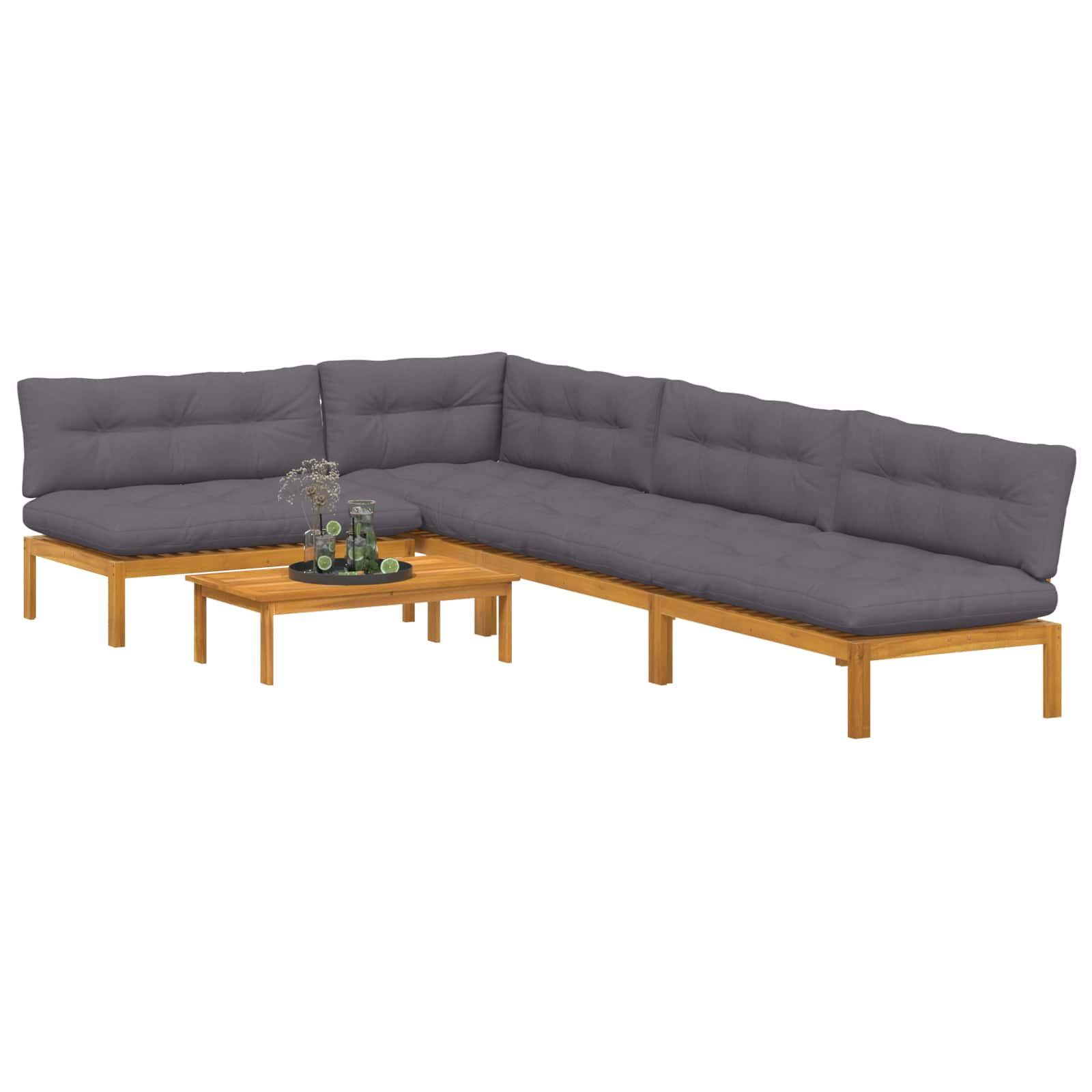 5 Stuk Garden Pallet Sofa Units Massief Acaciahout Naturel image 3