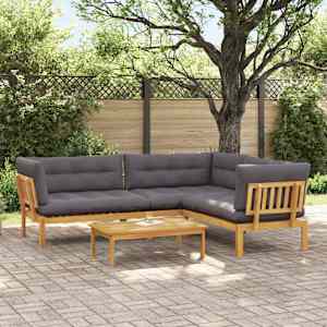 4 Kos Enote vrtne pallet sedeža Masiven les akacije Naravna